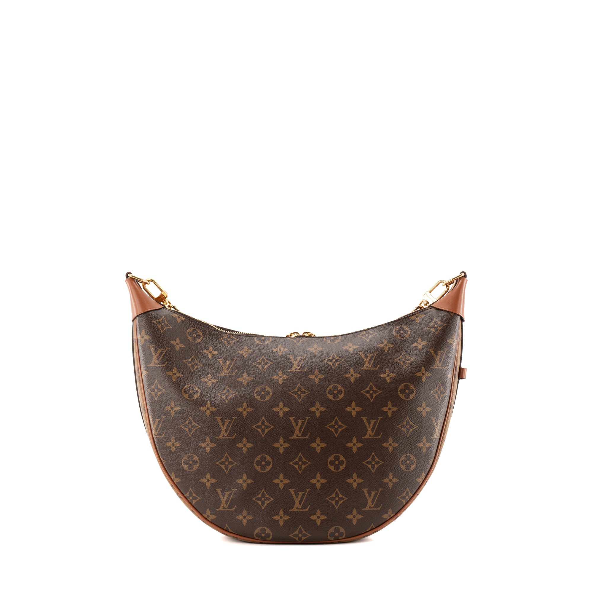 LOUIS VUITTON - Sac à bandoulière Hobo Loop Louis Vuitton en toile enduite monogrammée marron