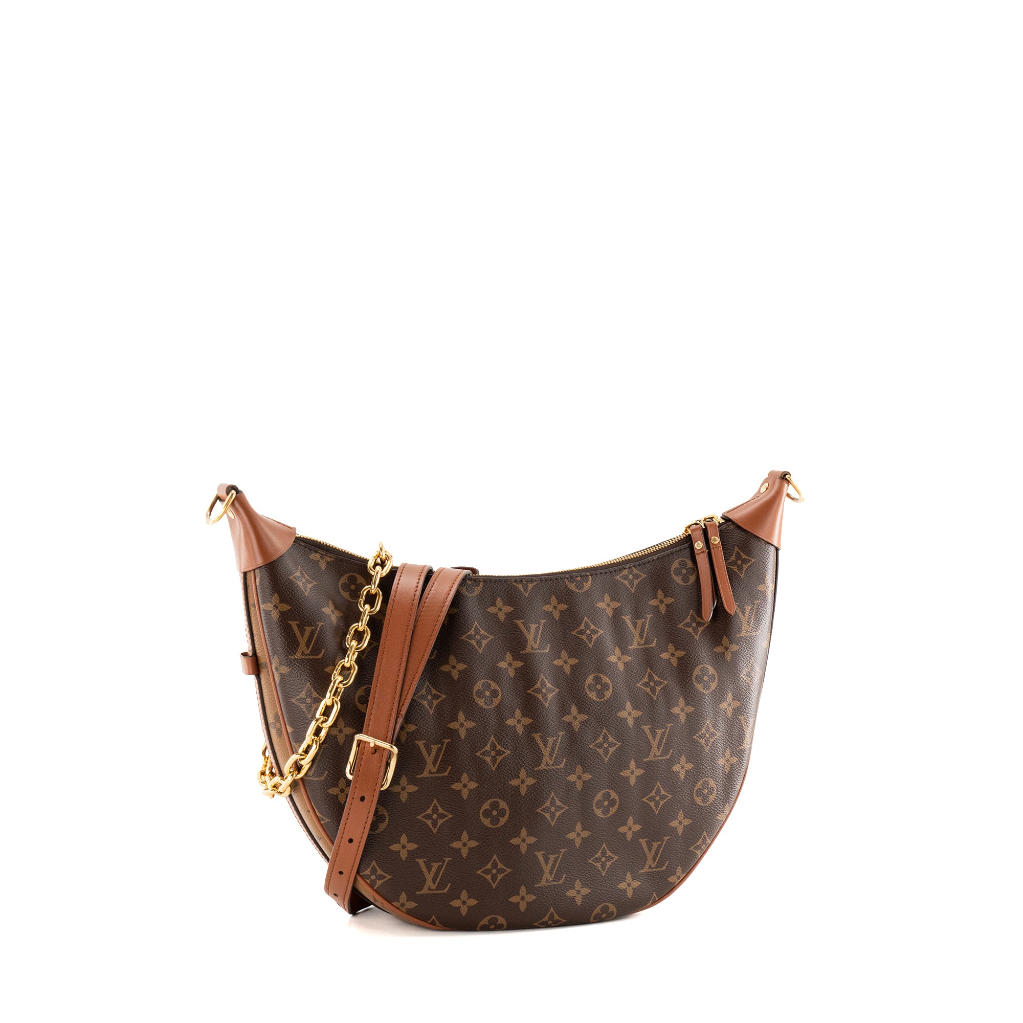LOUIS VUITTON - Sac à bandoulière Hobo Loop Louis Vuitton en toile enduite monogrammée reverse