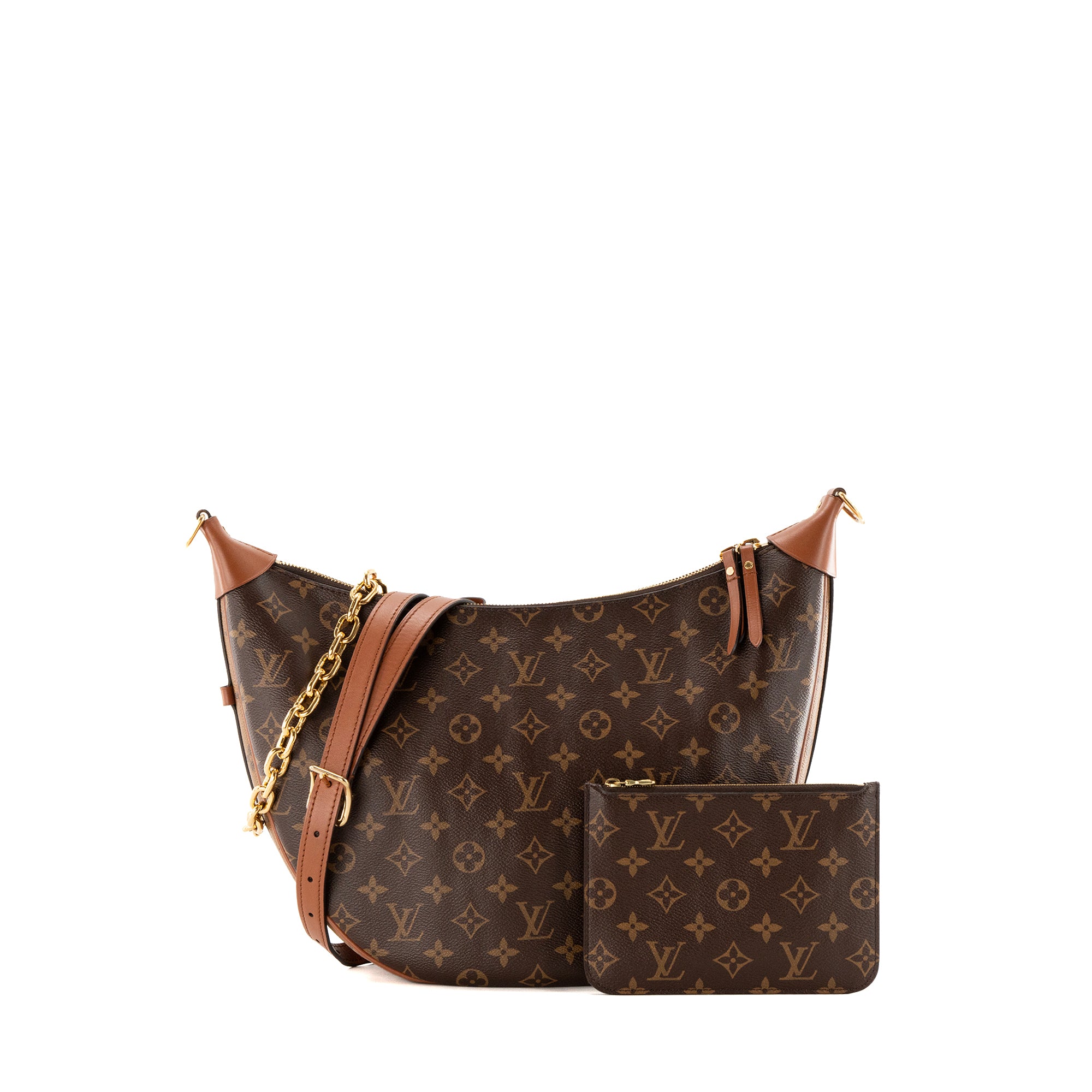 LOUIS VUITTON - Sac à bandoulière Hobo Loop Louis Vuitton en toile enduite monogrammée reverse