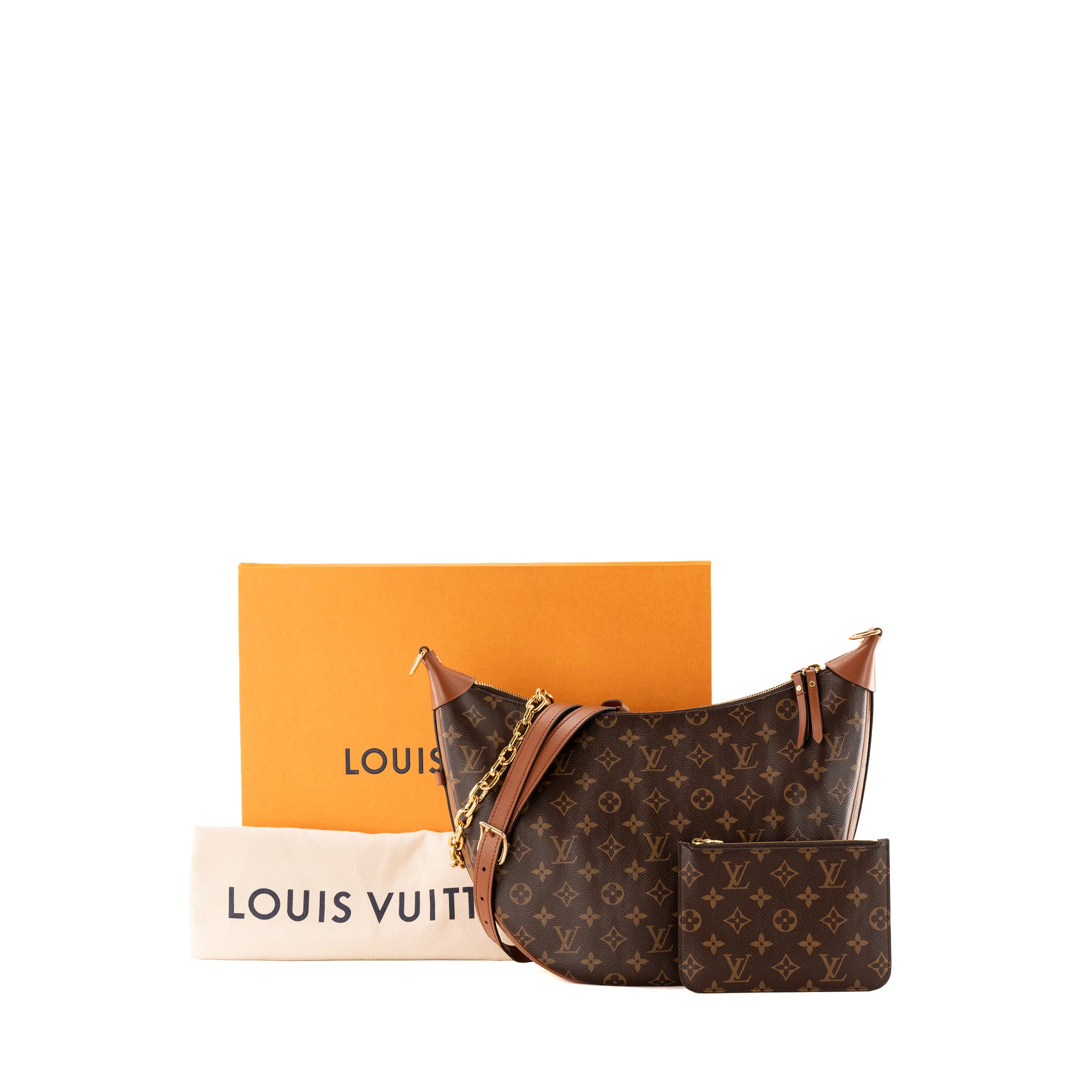 LOUIS VUITTON - Sac à bandoulière Hobo Loop Louis Vuitton en toile enduite monogrammée reverse