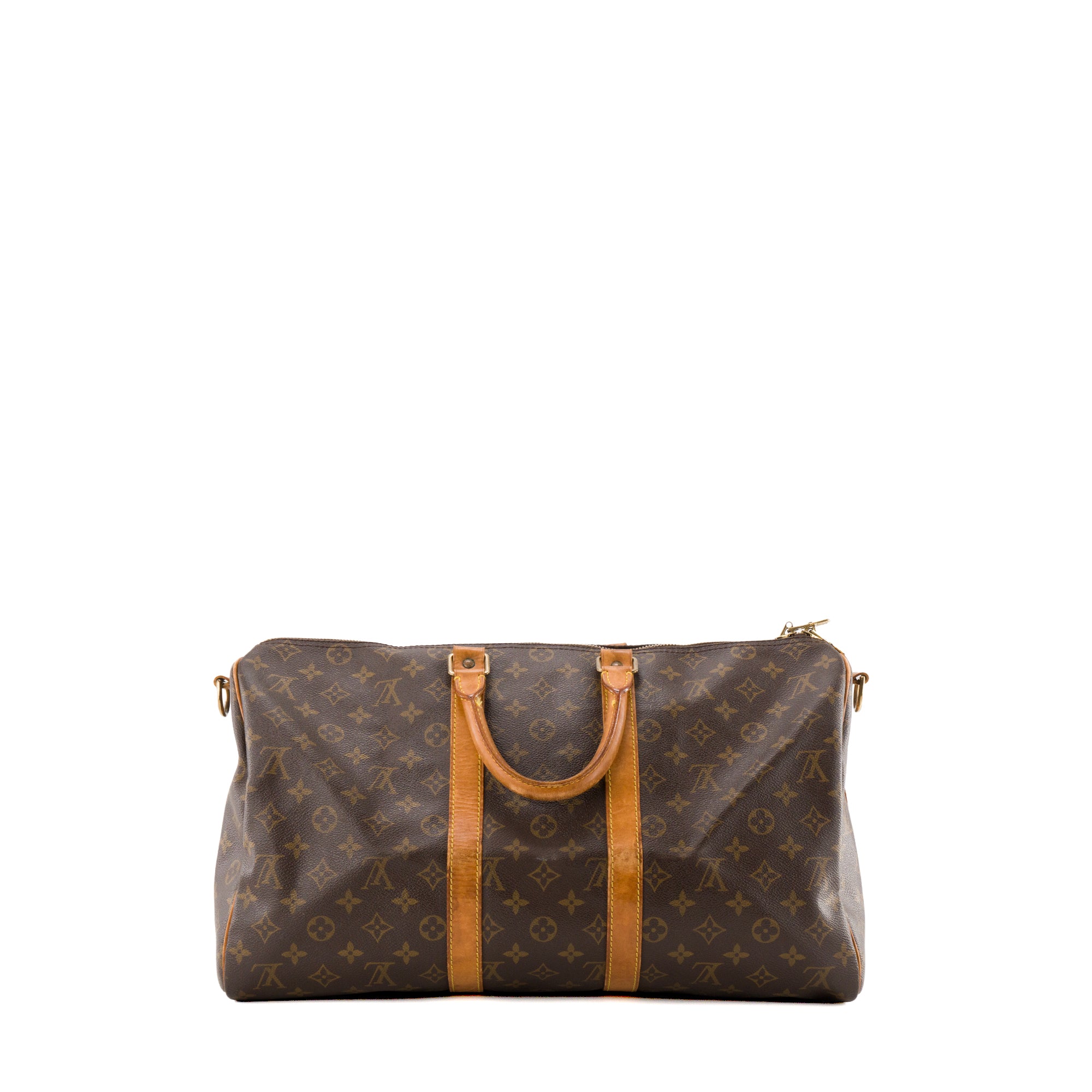 LOUIS VUITTON - Sac à bandoulière Keepall 45 Louis Vuitton en toile enduite monogrammée vintage