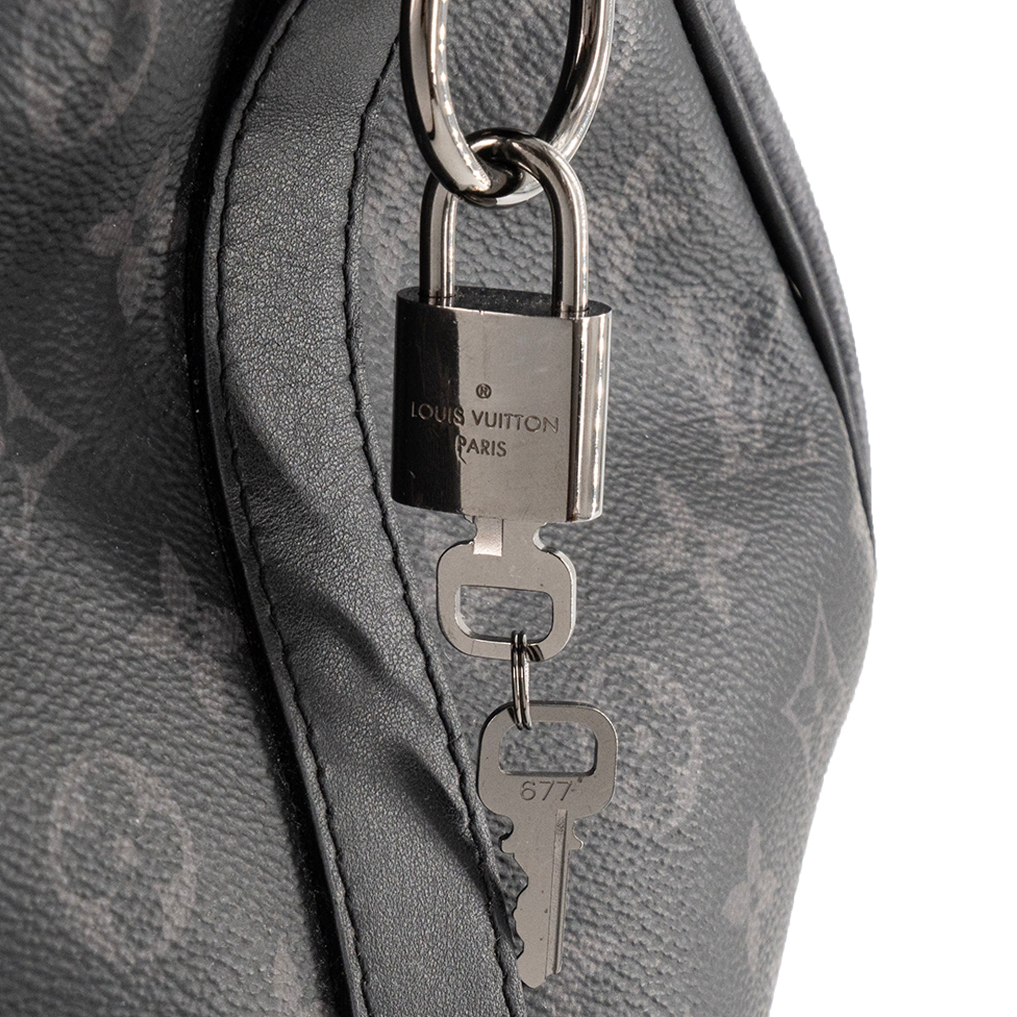 LOUIS VUITTON - Sac à bandoulière Keepall 50 Louis Vuitton en toile enduite monogrammée eclipse