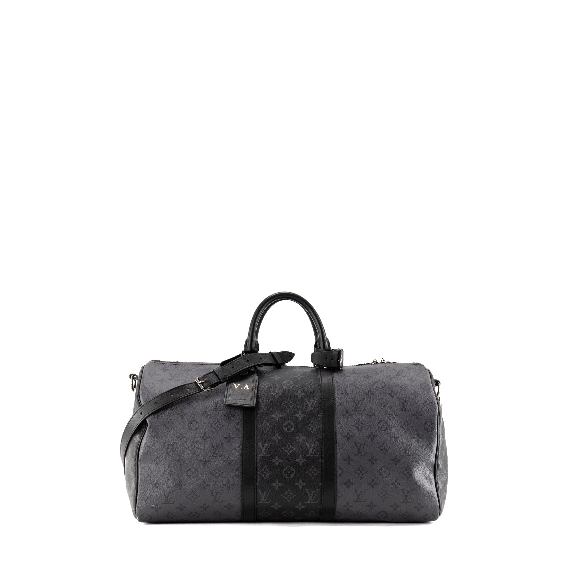 LOUIS VUITTON - Sac à bandoulière Keepall 50 Louis Vuitton en toile enduite monogrammée eclipse