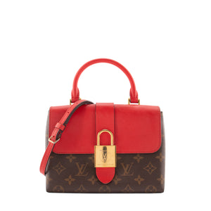 LOUIS VUITTON - Sac à bandoulière Locky BB Louis Vuitton en toile enduite monogrammée et cuir rouge