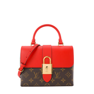LOUIS VUITTON - Sac à bandoulière Locky BB Louis Vuitton en toile monogrammée et cuir rouge