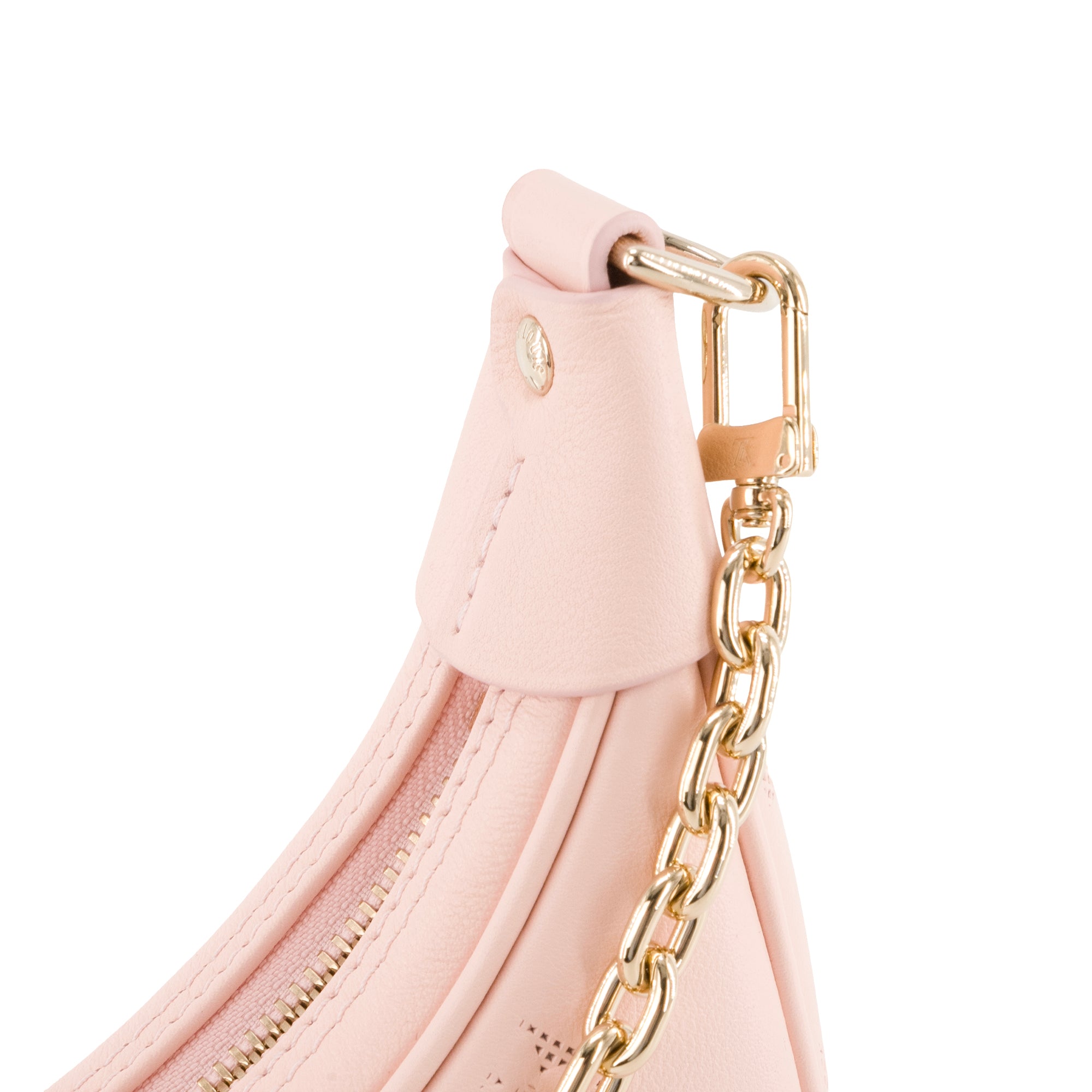 LOUIS VUITTON - Sac à bandoulière Loop Louis Vuitton en cuir perforé monogrammé rose