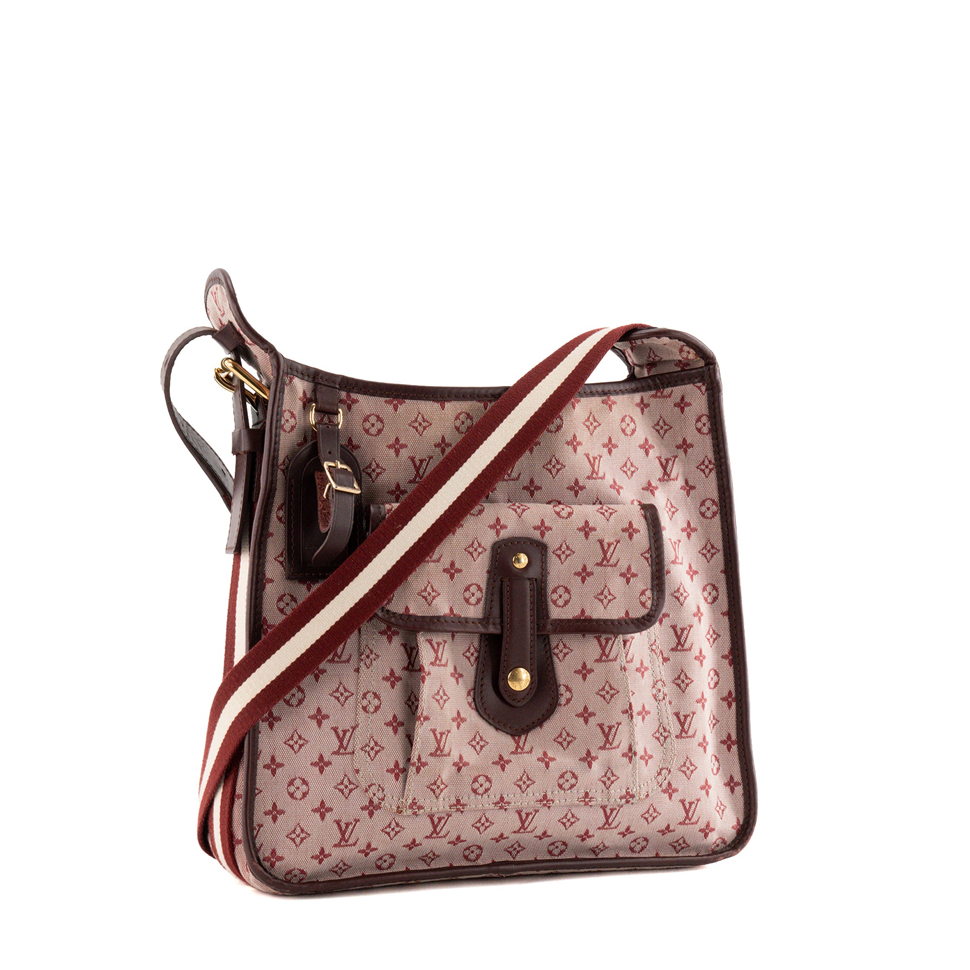 LOUIS VUITTON - Sac à bandoulière Mary Kate Louis Vuitton en toile monogrammée bordeaux