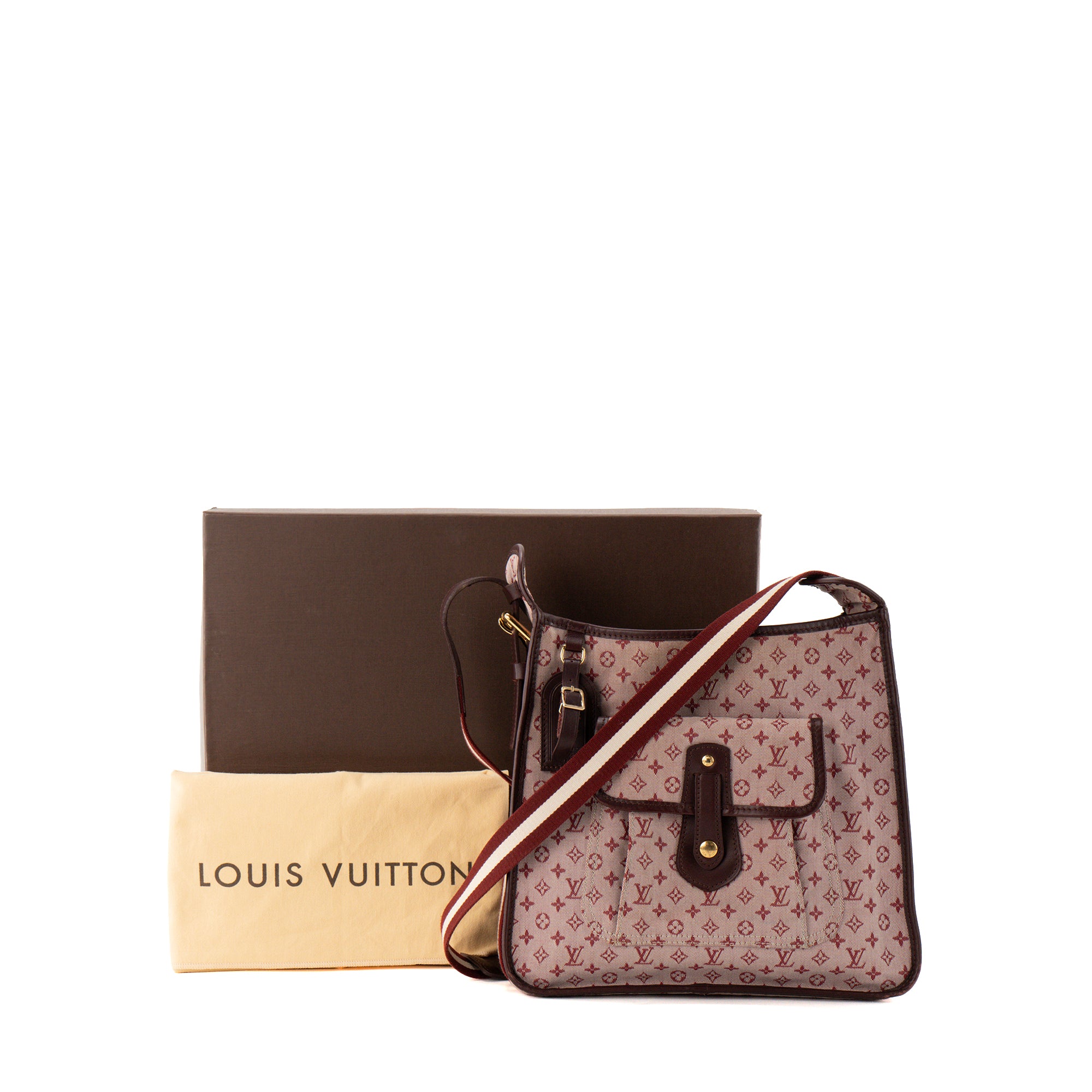 LOUIS VUITTON - Sac à bandoulière Mary Kate Louis Vuitton en toile monogrammée bordeaux