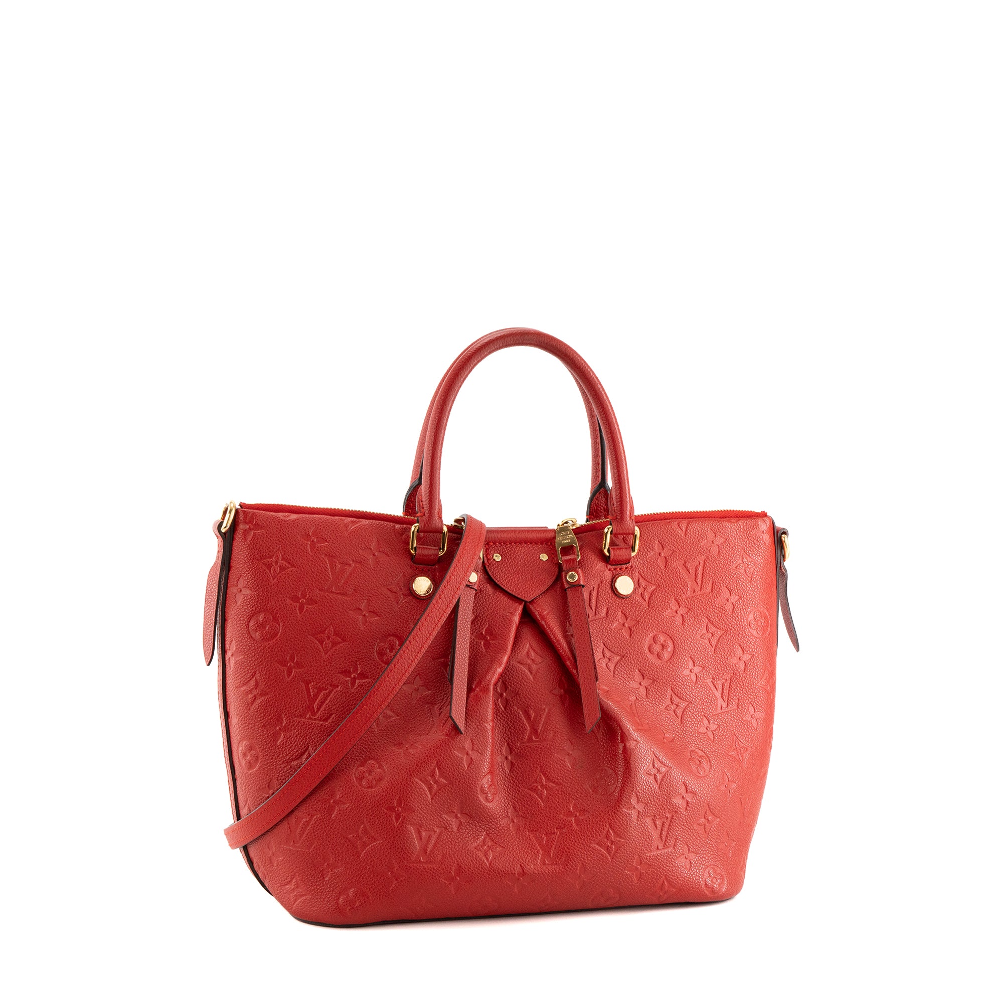 LOUIS VUITTON - Sac à bandoulière Mazarine Louis Vuitton en cuir empreinte rouge