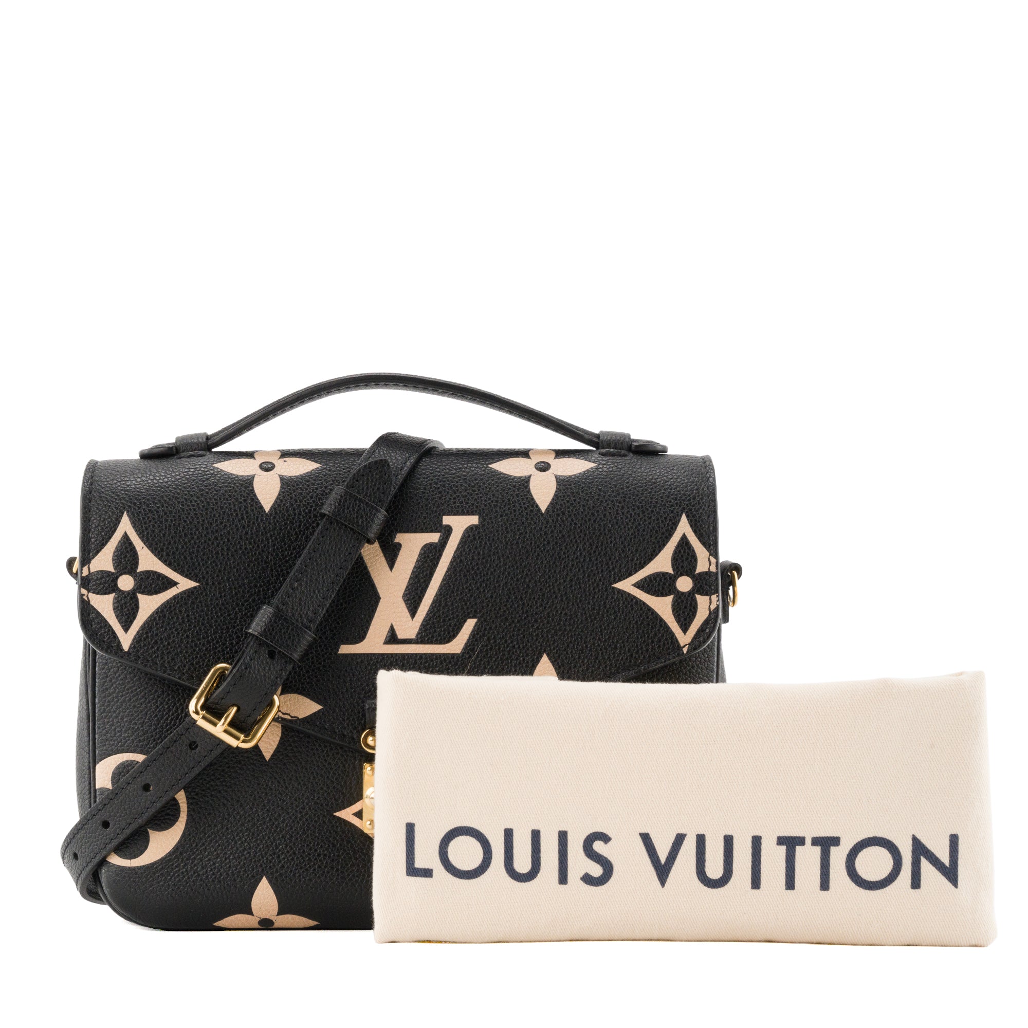 LOUIS VUITTON - Sac à bandoulière Métis Louis Vuitton en cuir bicolore noir et beige