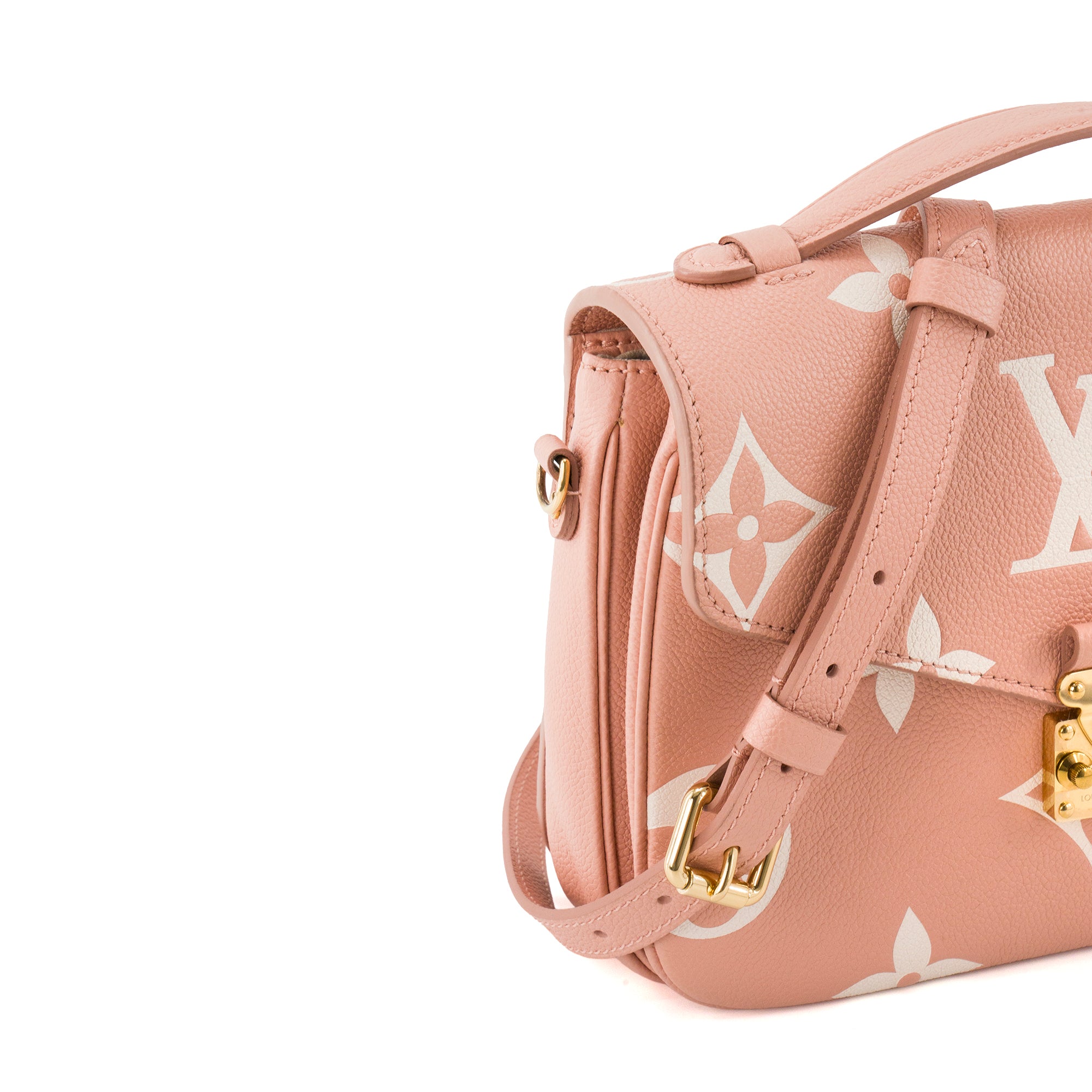 LOUIS VUITTON - Sac à bandoulière Métis Louis Vuitton en cuir embossé monogrammé rose