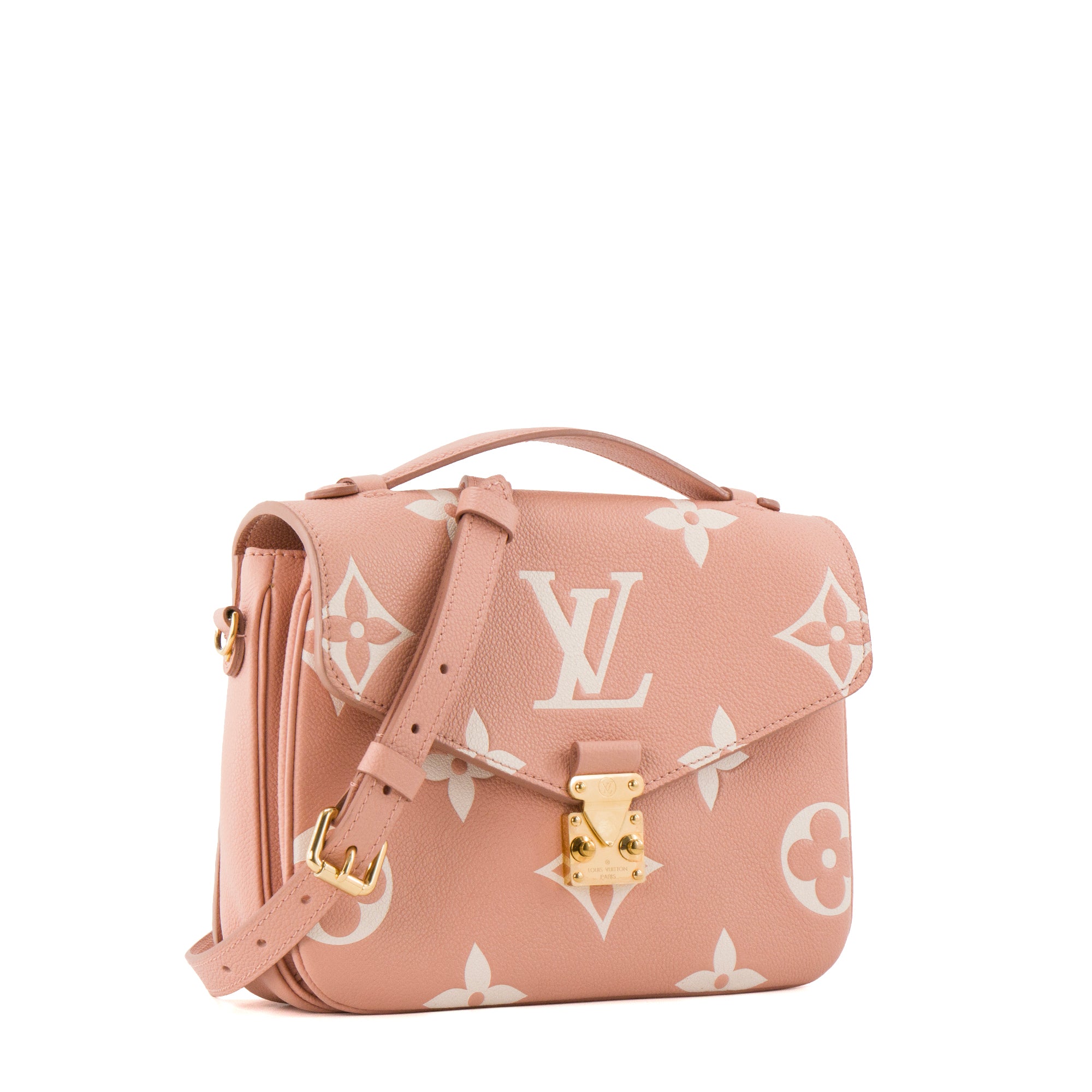LOUIS VUITTON - Sac à bandoulière Métis Louis Vuitton en cuir embossé monogrammé rose