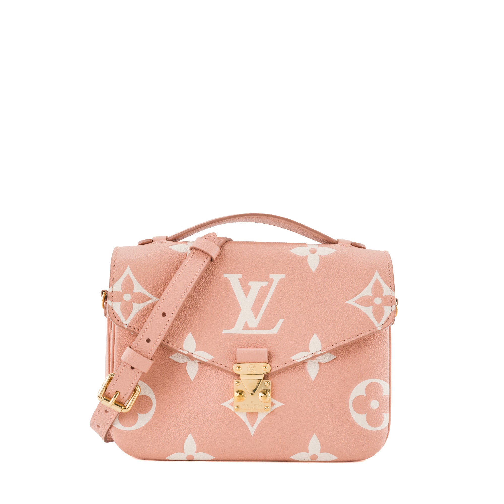 LOUIS VUITTON - Sac à bandoulière Métis Louis Vuitton en cuir embossé monogrammé rose