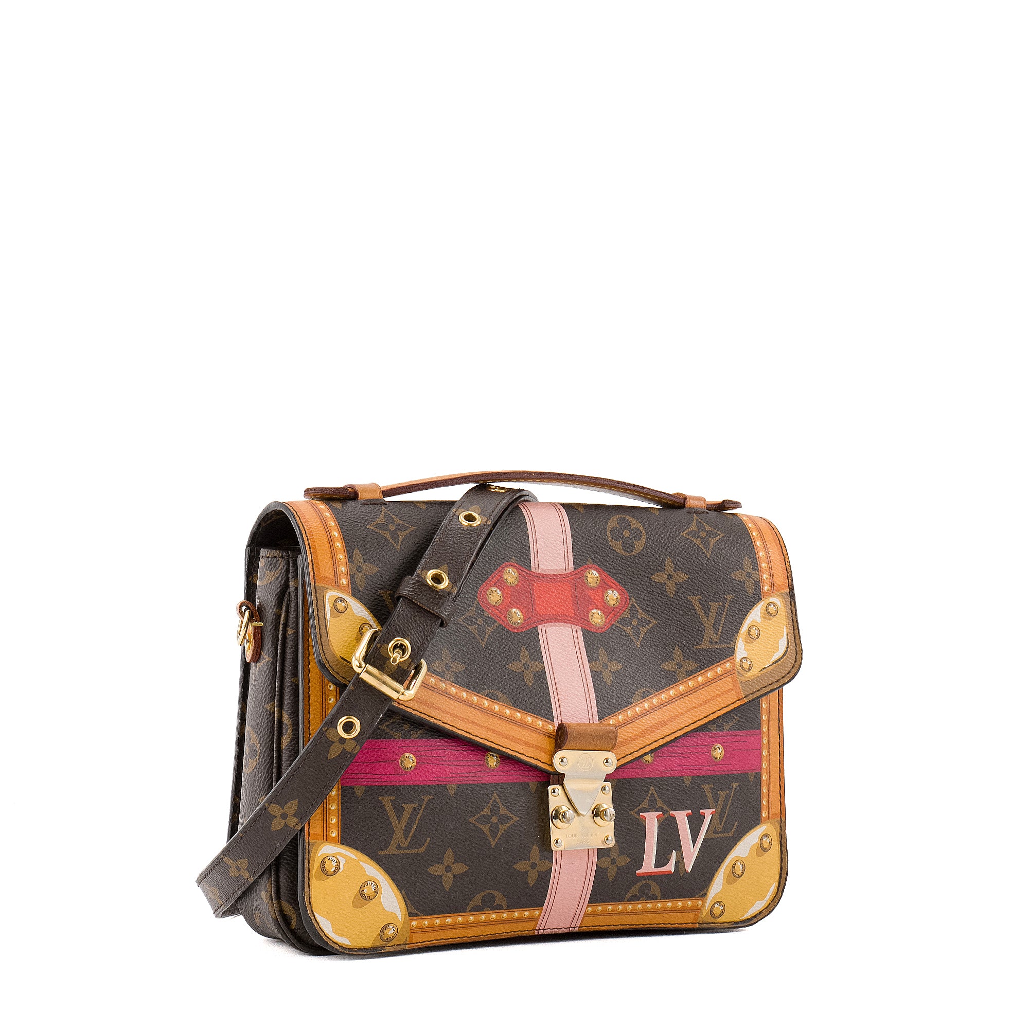 LOUIS VUITTON - Sac à bandoulière Métis Louis Vuitton en toile enduite monogrammée édition limitée Trunk