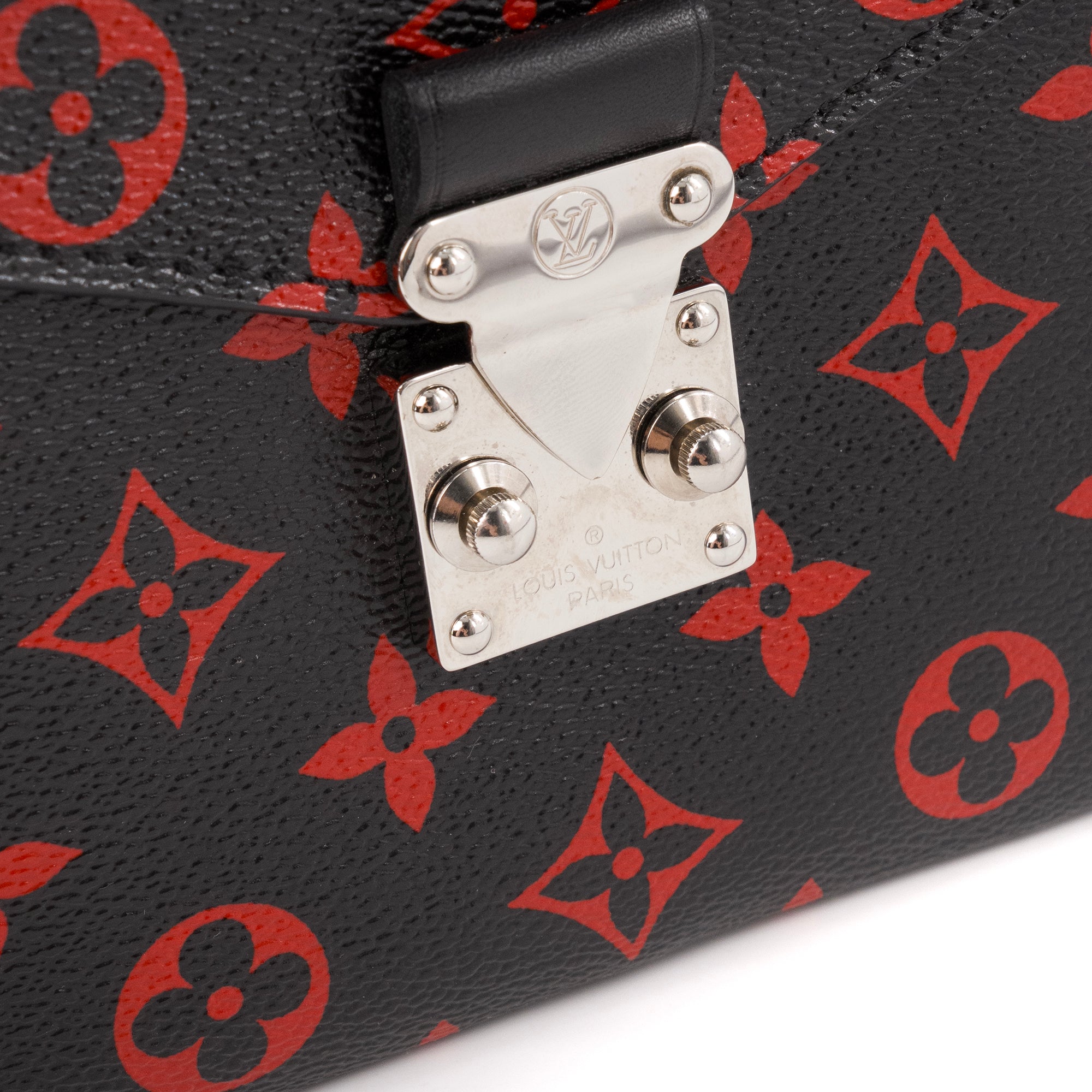 LOUIS VUITTON - Sac à bandoulière Métis Louis Vuitton en toile enduite monogrammée noire et rouge édition limitée Infrarouge