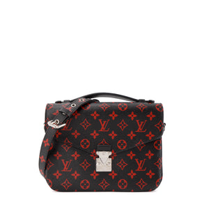 LOUIS VUITTON - Sac à bandoulière Métis Louis Vuitton en toile enduite monogrammée noire et rouge édition limitée Infrarouge