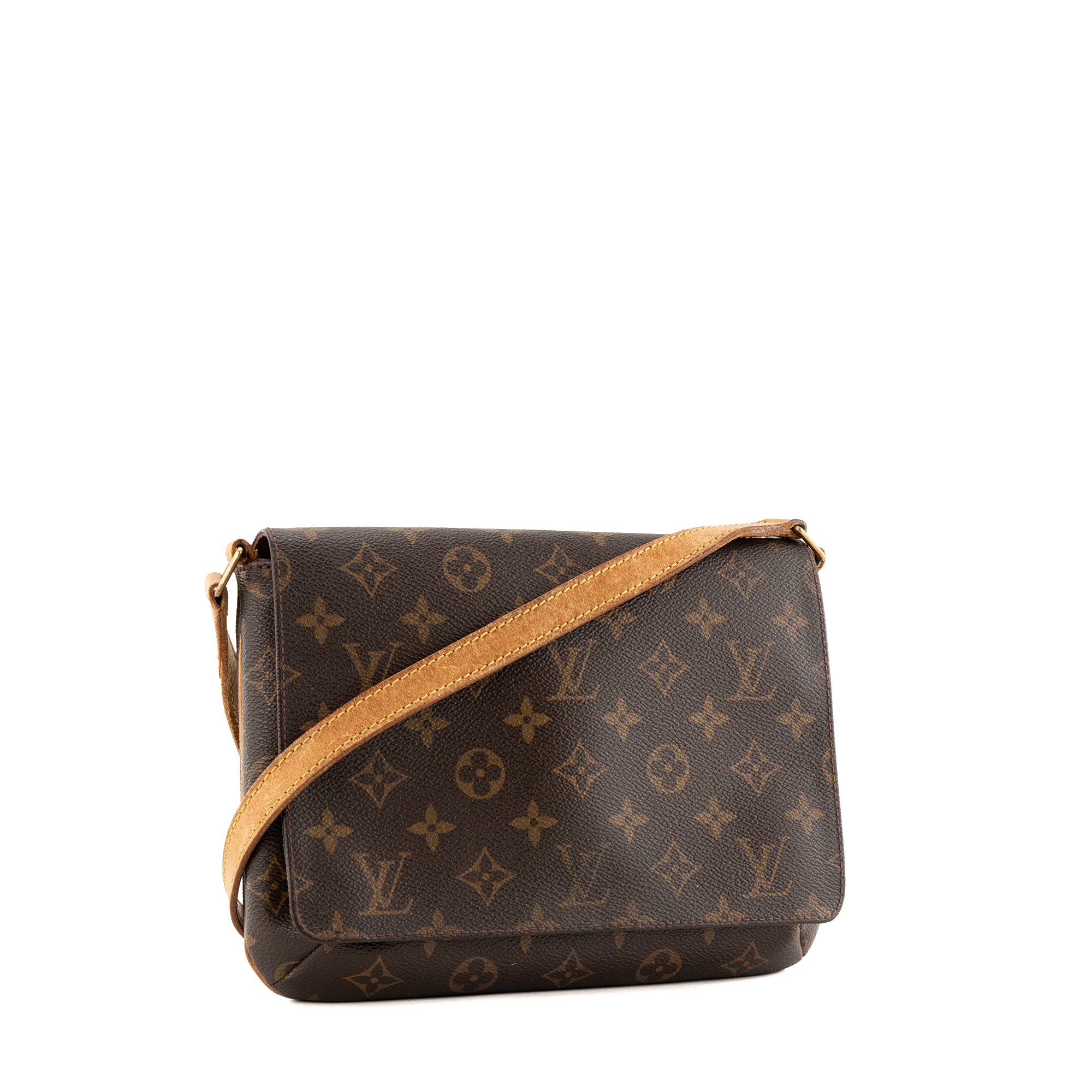 LOUIS VUITTON - Long monogrammed canvas messenger bag