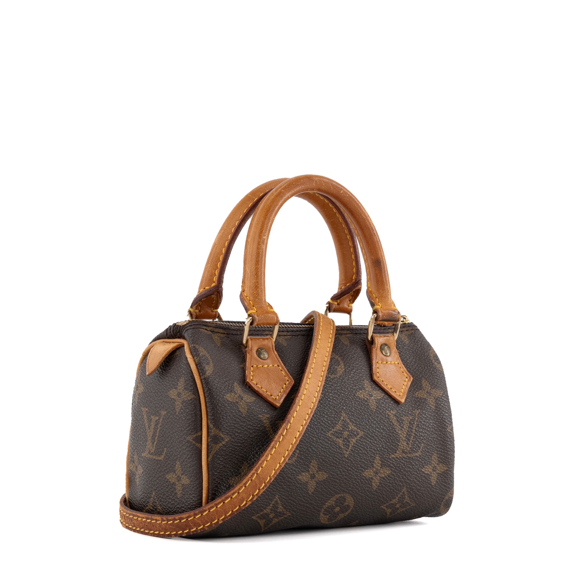 LOUIS VUITTON - Sac à bandoulière Nano Speedy Louis Vuitton en toile enduite monogrammée