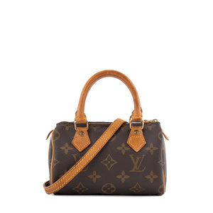 LOUIS VUITTON - Sac à bandoulière Nano Speedy Louis Vuitton en toile enduite monogrammée