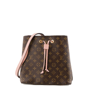 LOUIS VUITTON - Sac à bandoulière Néo Noé Louis Vuitton en toile enduite monogrammée marron et rose