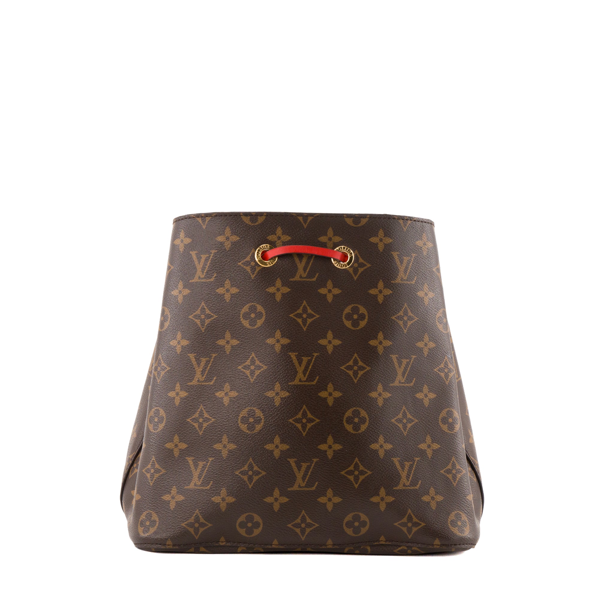 LOUIS VUITTON - Sac à bandoulière NeoNoe Louis Vuitton en toile enduite monogrammée et cuir rouge