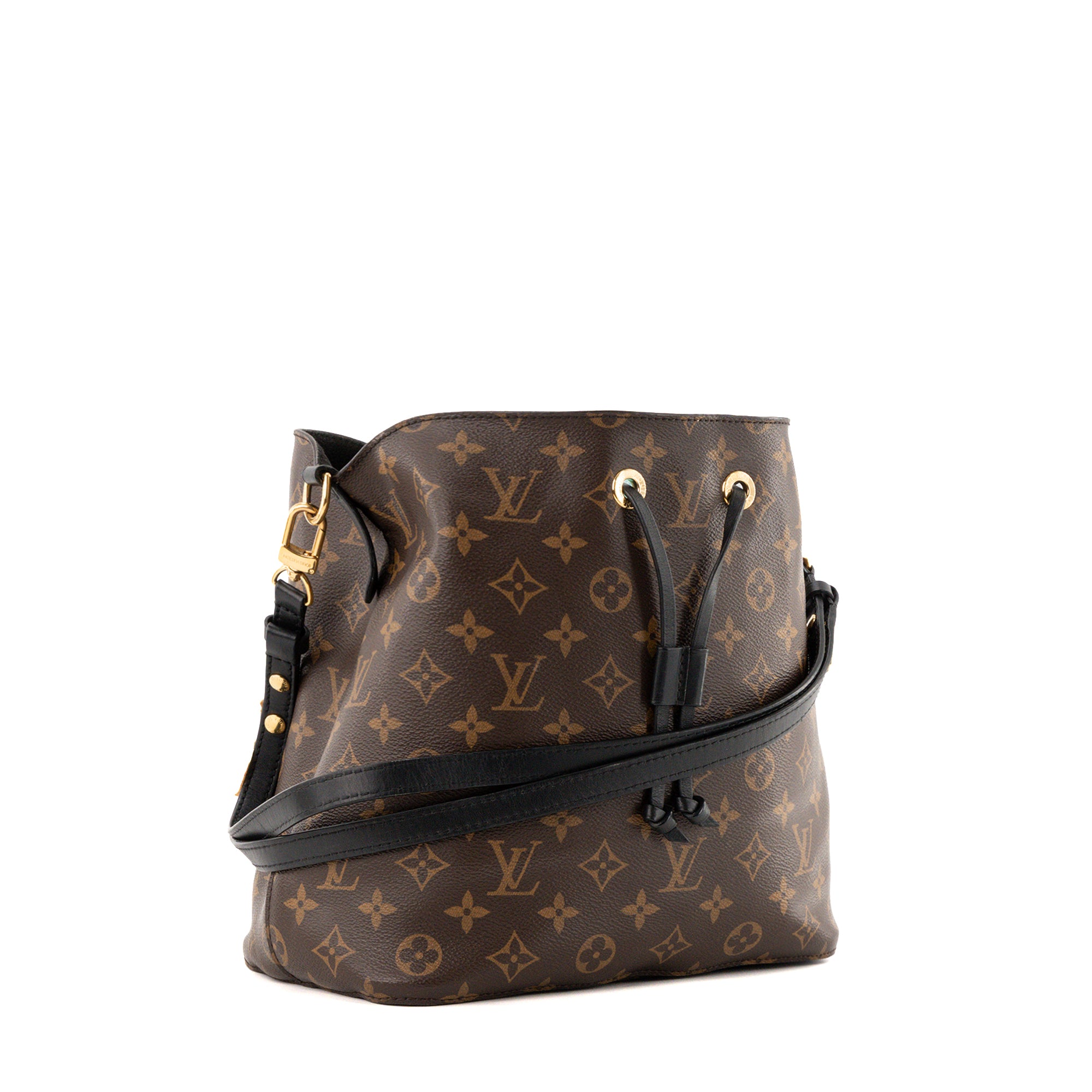 LOUIS VUITTON - Sac à bandoulière NéoNoé Louis Vuitton en toile enduite monogrammée marron et noir