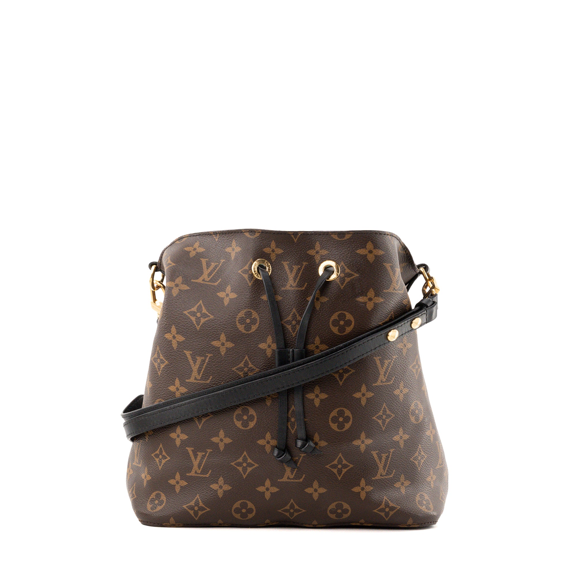 LOUIS VUITTON - Sac à bandoulière NéoNoé Louis Vuitton en toile enduite monogrammée marron et noir