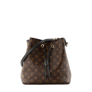 LOUIS VUITTON - Sac à bandoulière NéoNoé Louis Vuitton en toile enduite monogrammée marron et noir