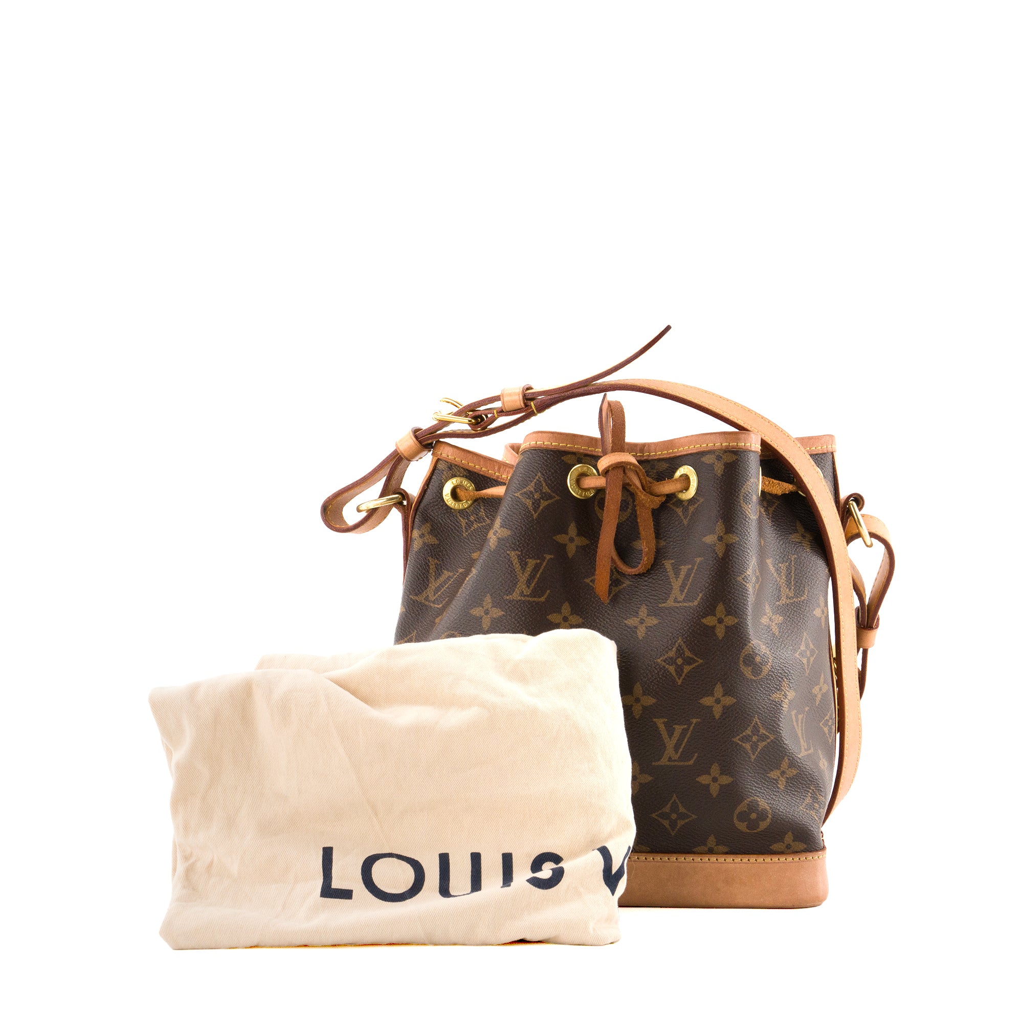 LOUIS VUITTON - Sac à bandoulière Noé BB Louis Vuitton en toile enduite monogrammée marron