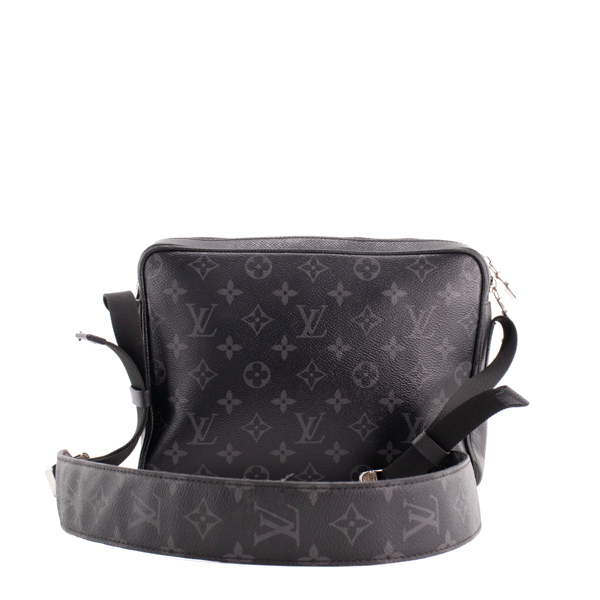 LOUIS VUITTON - Sac à bandoulière Outdoor Messenger Louis Vuitton en cuir noir et toile enduite monogrammée éclipse