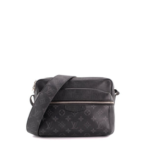LOUIS VUITTON - Sac à bandoulière Outdoor Messenger Louis Vuitton en cuir noir et toile enduite monogrammée éclipse