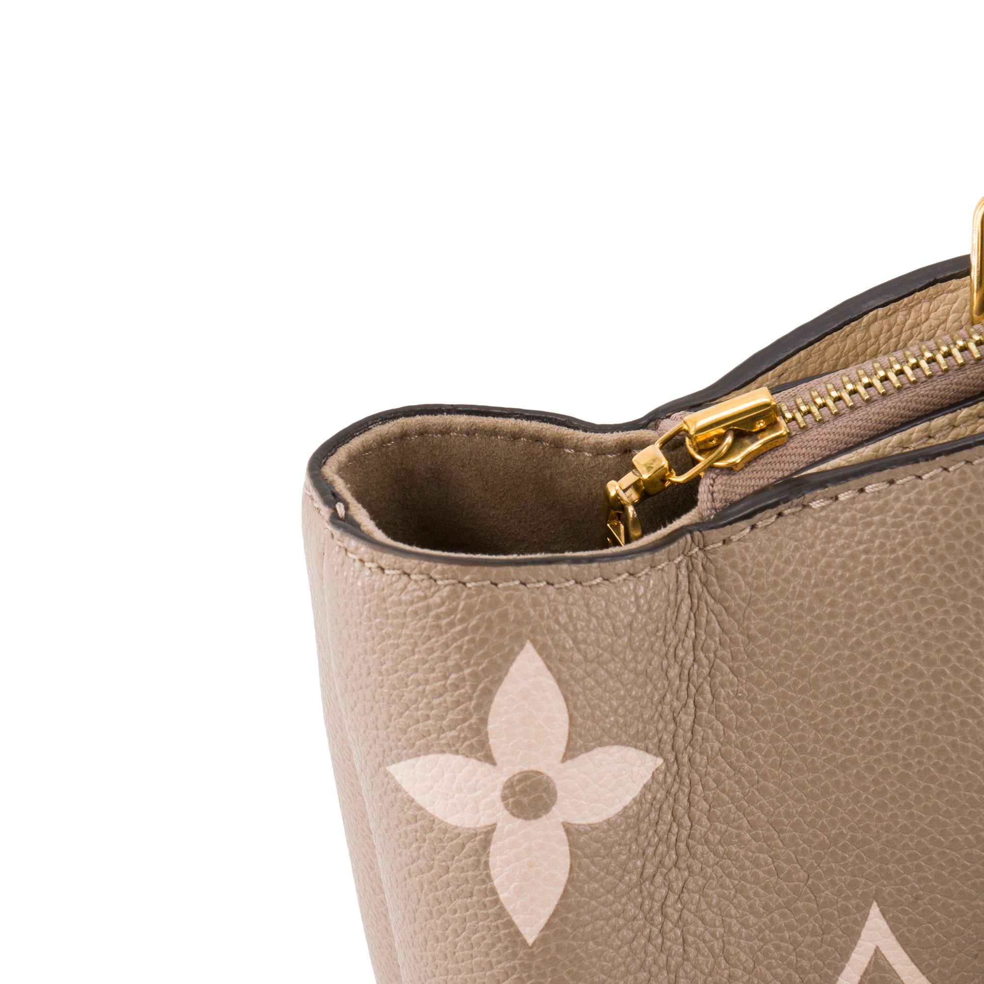 LOUIS VUITTON - Sac à bandoulière Petit Palais Louis Vuitton en cuir empreinte gris et beige