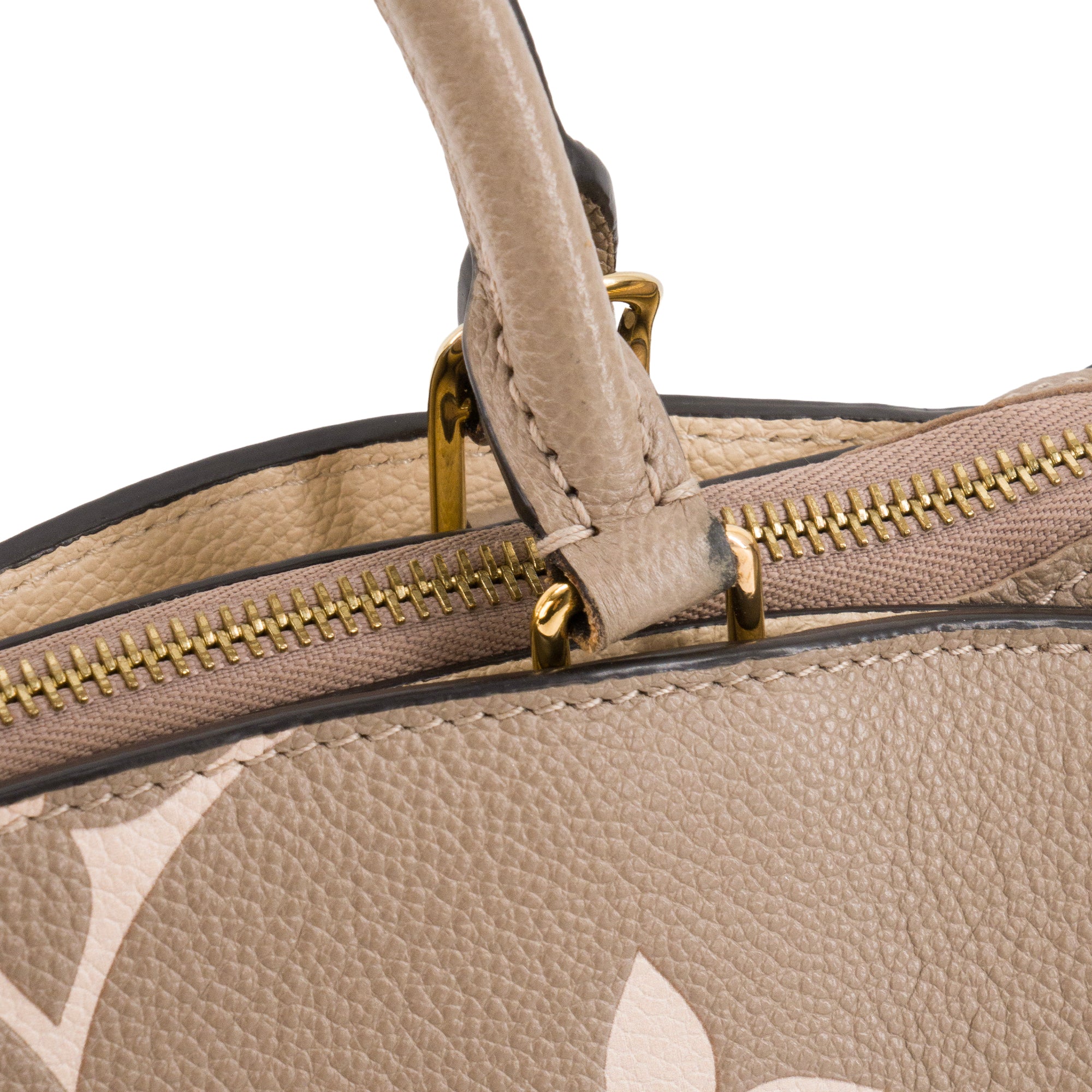 LOUIS VUITTON - Sac à bandoulière Petit Palais Louis Vuitton en cuir empreinte gris et beige
