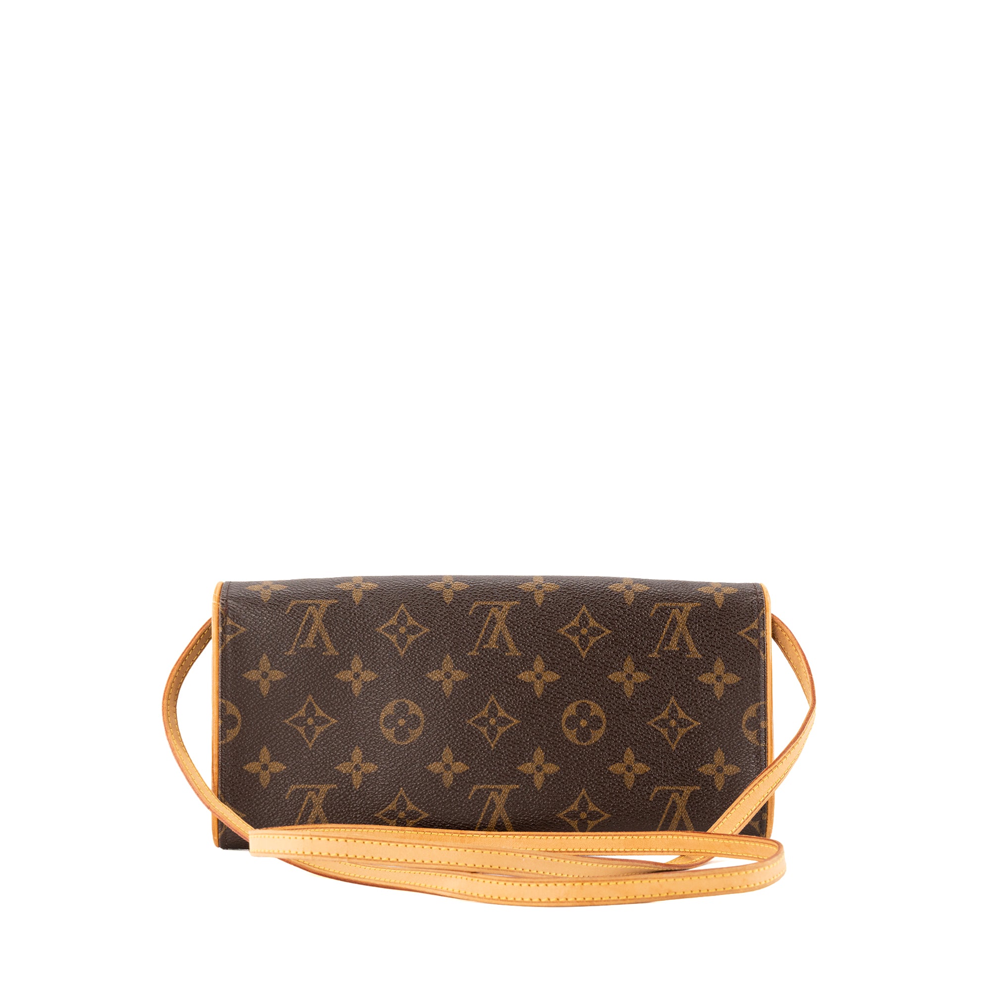 LOUIS VUITTON - Sac à bandoulière Pochette Twin Louis Vuitton en toile enduite monogrammée marron vintage