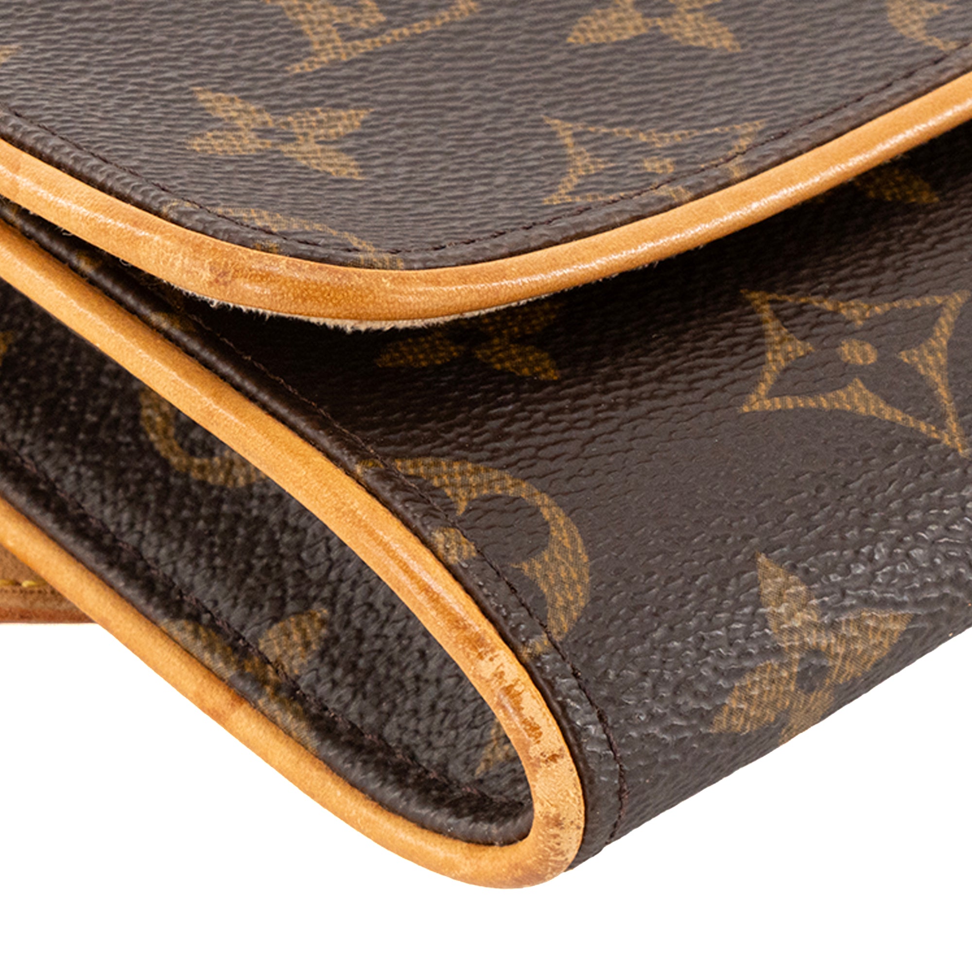 LOUIS VUITTON - Sac à bandoulière Pochette Twin Louis Vuitton en toile enduite monogrammée marron vintage