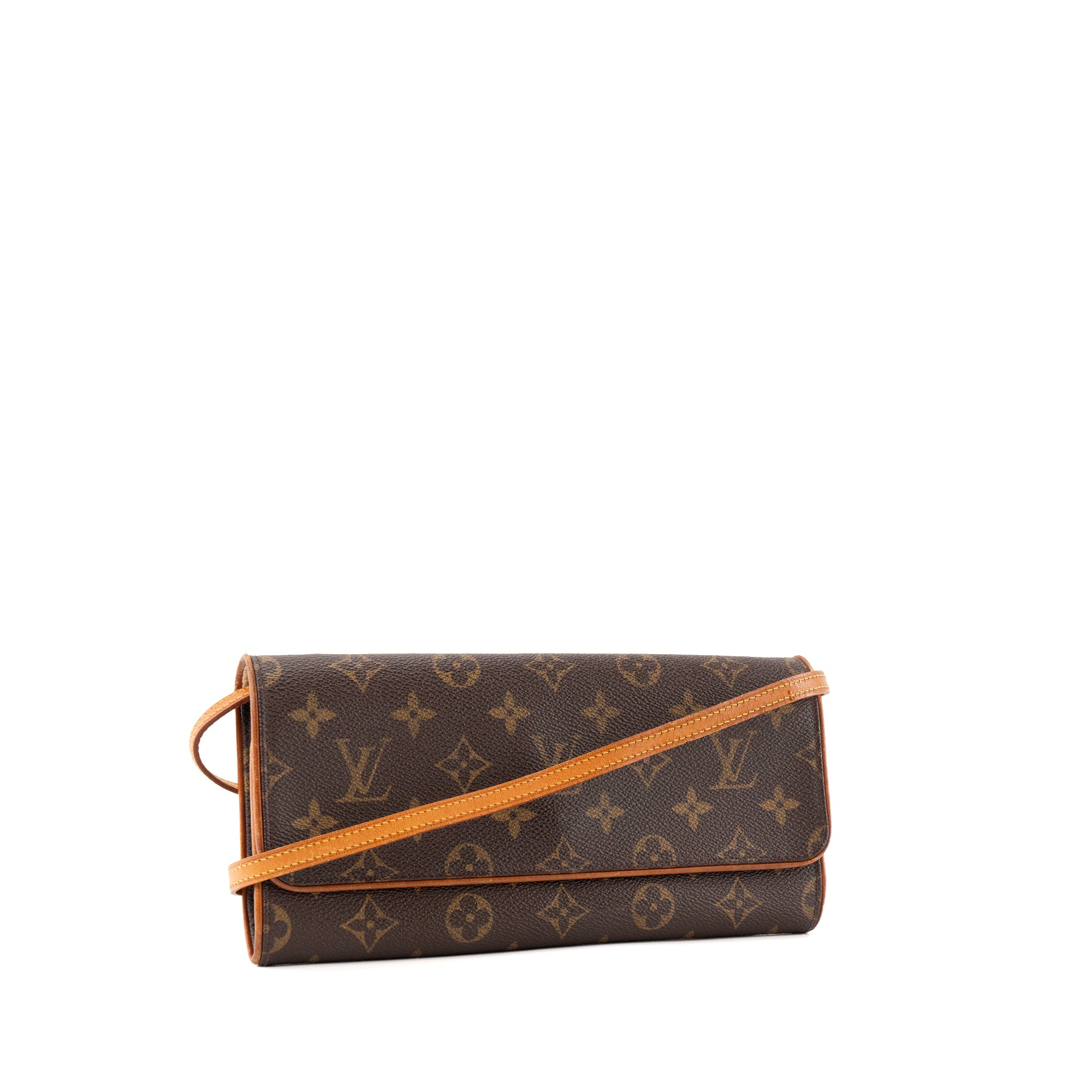 LOUIS VUITTON - Sac à bandoulière Pochette Twin Louis Vuitton en toile enduite monogrammée vintage