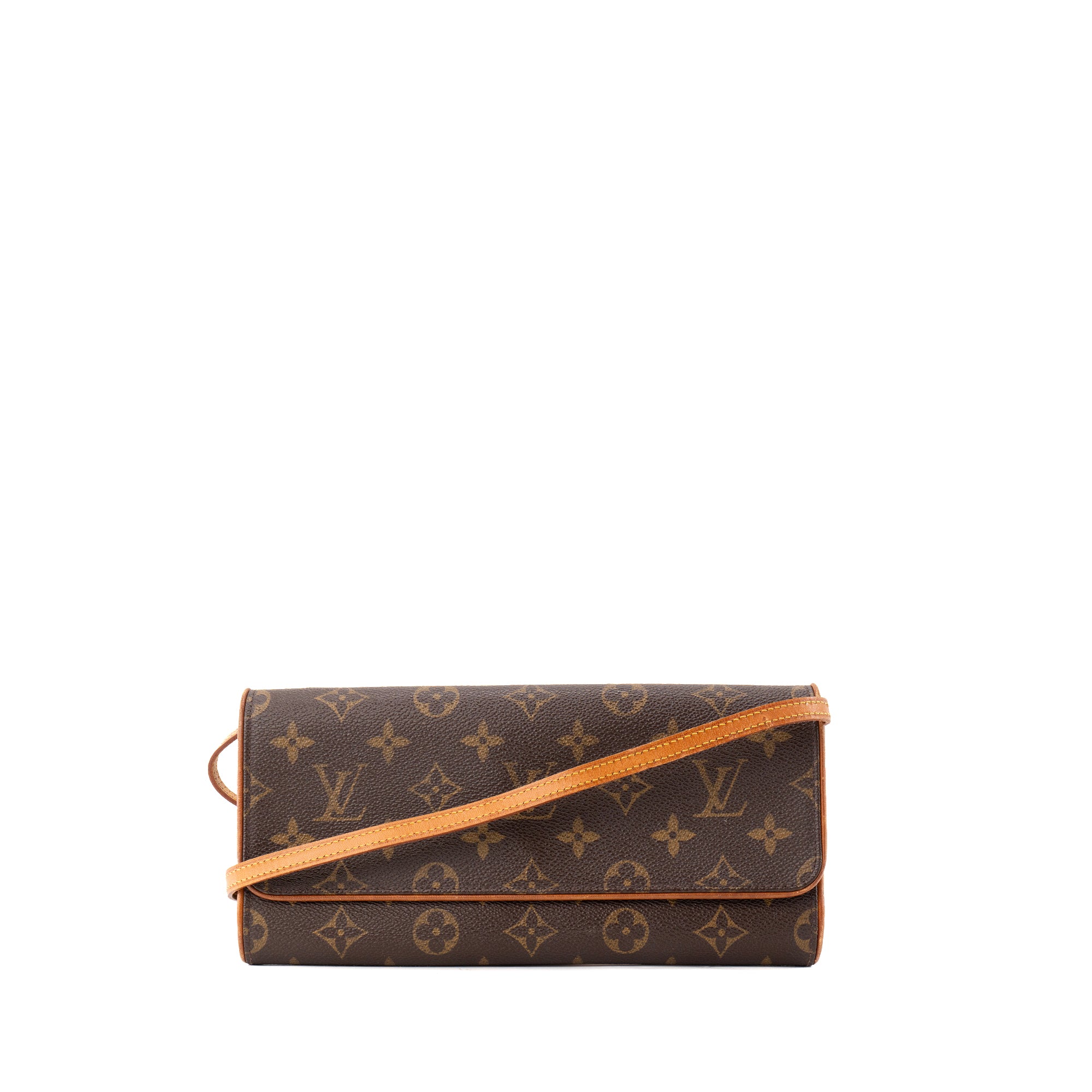 LOUIS VUITTON - Sac à bandoulière Pochette Twin Louis Vuitton en toile enduite monogrammée vintage