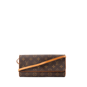 LOUIS VUITTON - Sac à bandoulière Pochette Twin Louis Vuitton en toile enduite monogrammée vintage