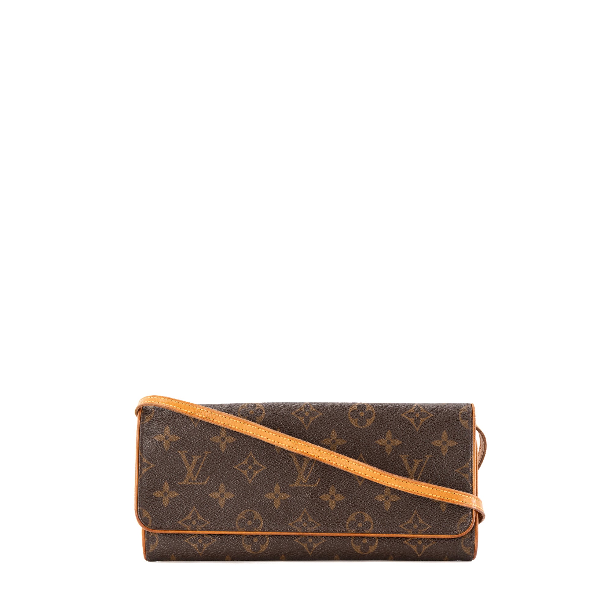 LOUIS VUITTON - Sac à bandoulière Pochette Twin Louis Vuitton en toile enduite monogrammée vintage