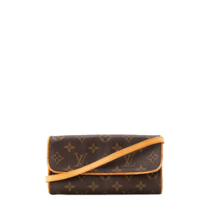 LOUIS VUITTON - Sac à bandoulière Pochette Twin PM Louis Vuitton en toile enduite monogrammée vintage
