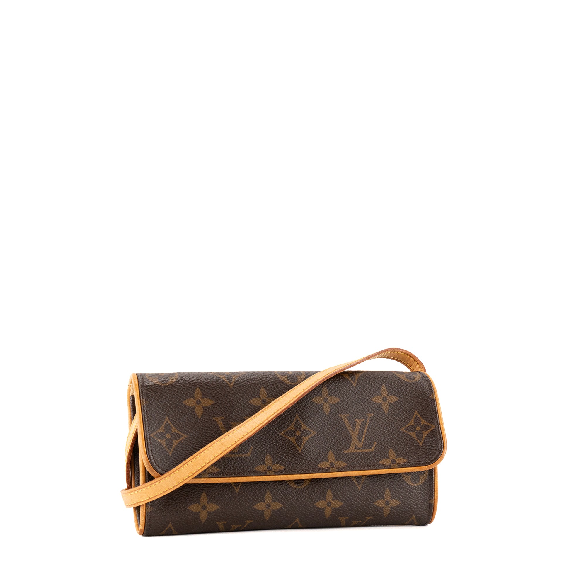LOUIS VUITTON - Sac à bandoulière Pochette Twin PM Louis Vuitton en toile enduite monogrammée vintage