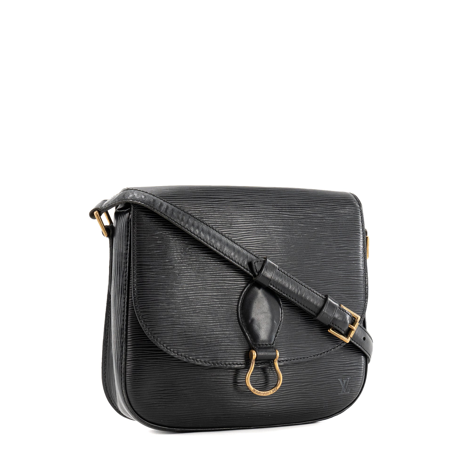 LOUIS VUITTON - Sac à bandoulière Saint Cloud Louis Vuitton en cuir épi noir vintage