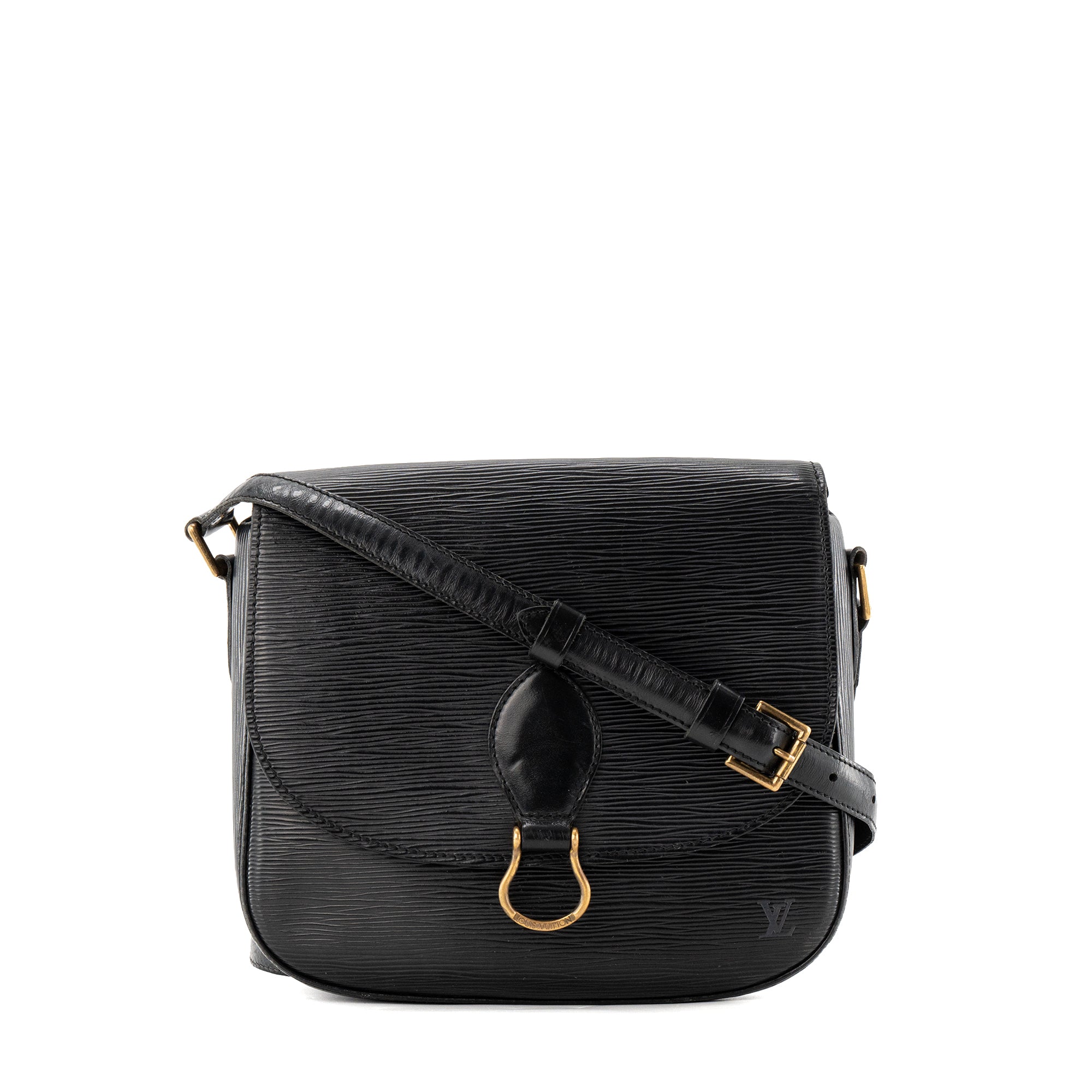 LOUIS VUITTON - Sac à bandoulière Saint Cloud Louis Vuitton en cuir épi noir vintage