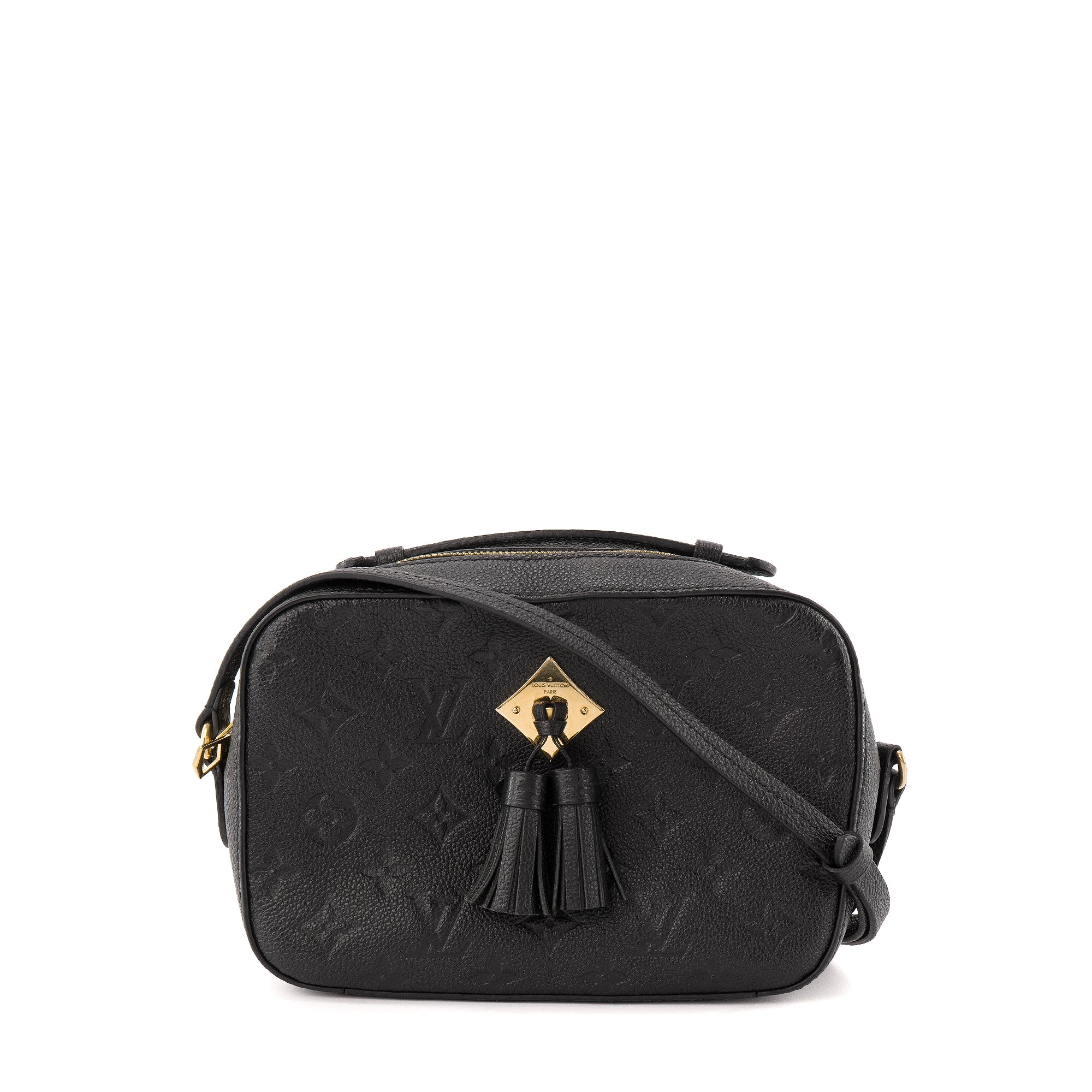 LOUIS VUITTON - Sac à bandoulière Saintonge Louis Vuitton en cuir empreinte noir