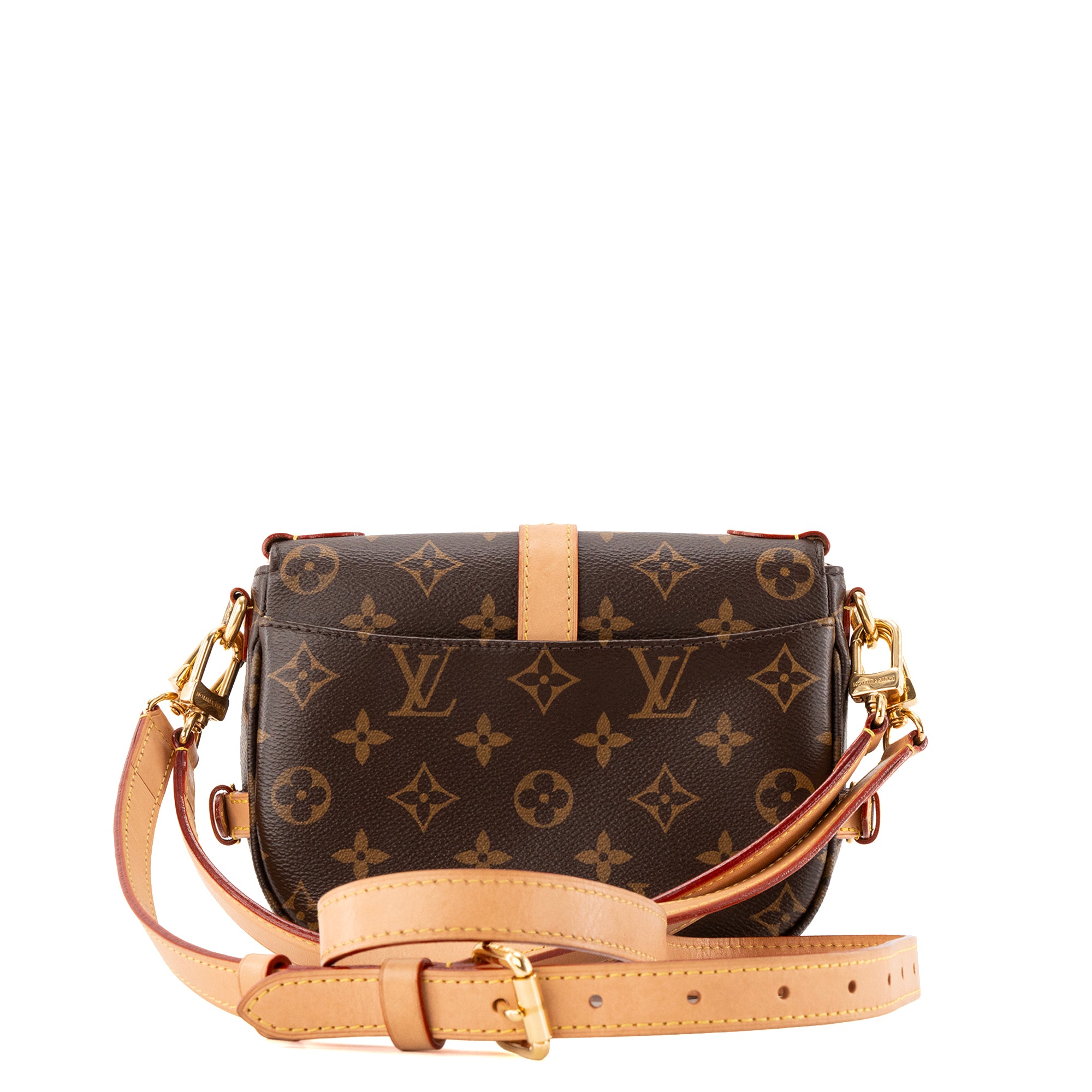 LOUIS VUITTON - Sac à bandoulière Saumur BB Louis Vuitton en toile enduite monogrammée