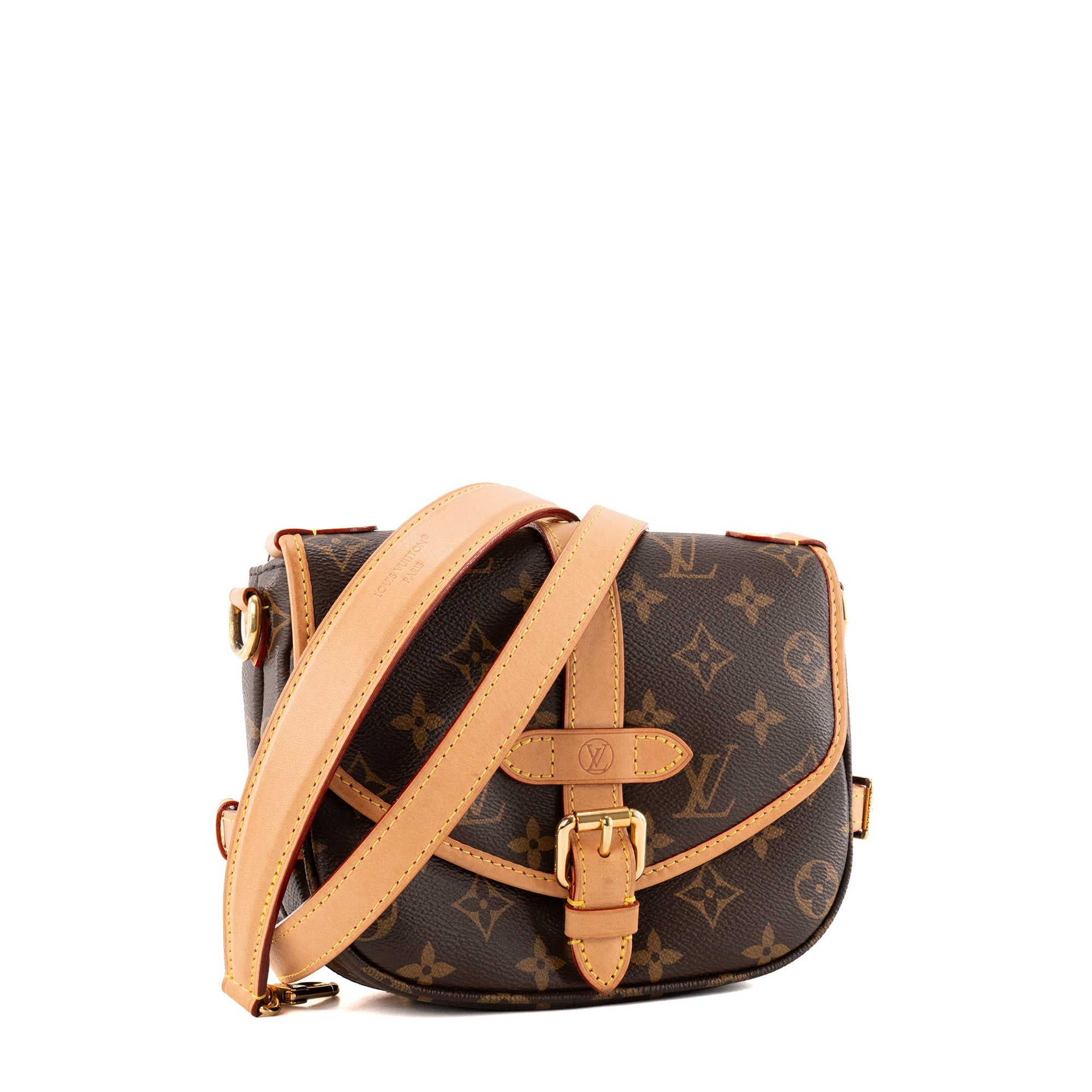 LOUIS VUITTON - Sac à bandoulière Saumur BB Louis Vuitton en toile enduite monogrammée