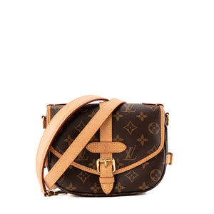 LOUIS VUITTON - Sac à bandoulière Saumur BB Louis Vuitton en toile enduite monogrammée