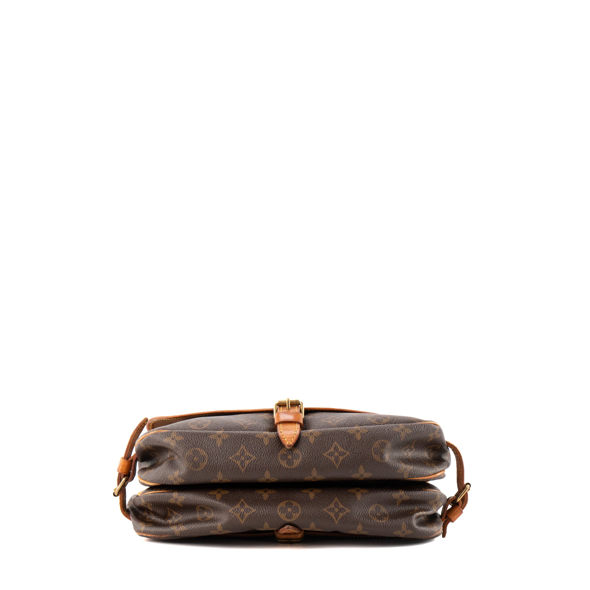 LOUIS VUITTON - Sac à bandoulière Saumur Louis Vuitton en toile enduite monogrammée vintage