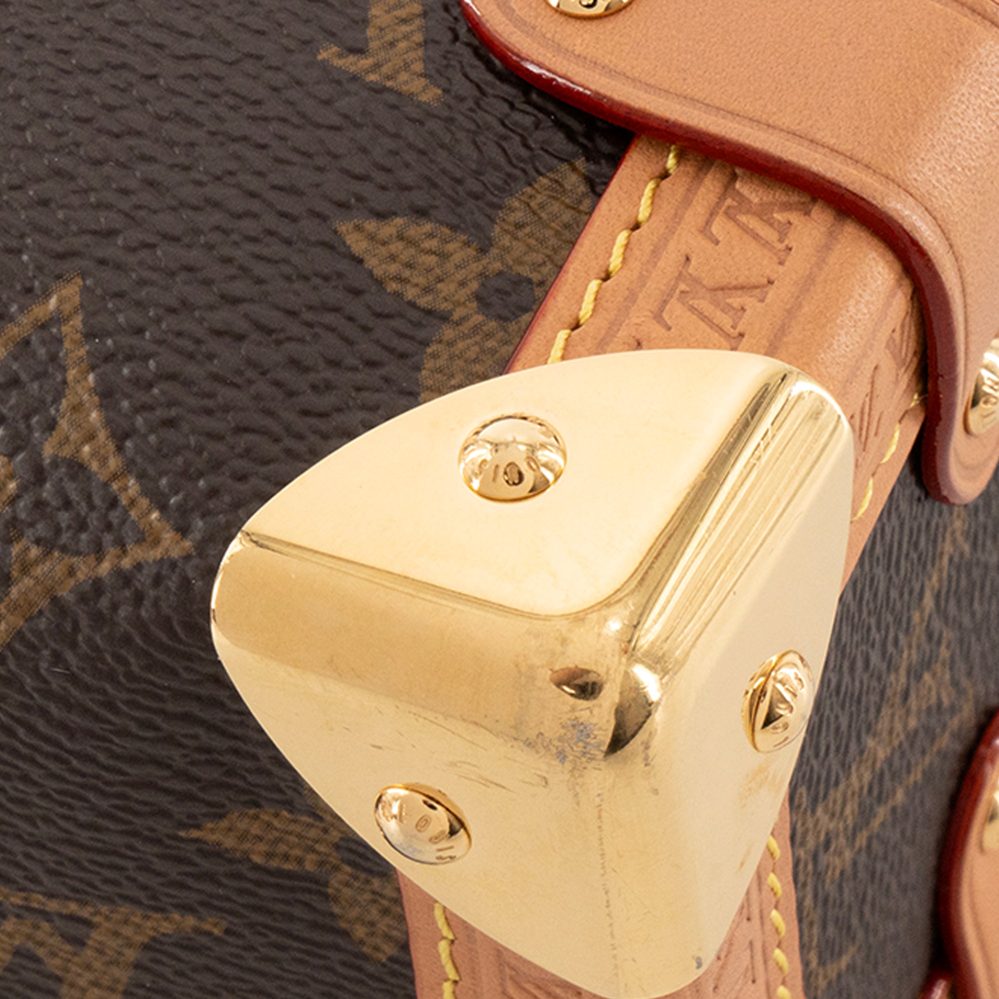 LOUIS VUITTON - Sac à bandoulière Side Trunk MM Louis Vuitton en toile enduite monogrammée marron