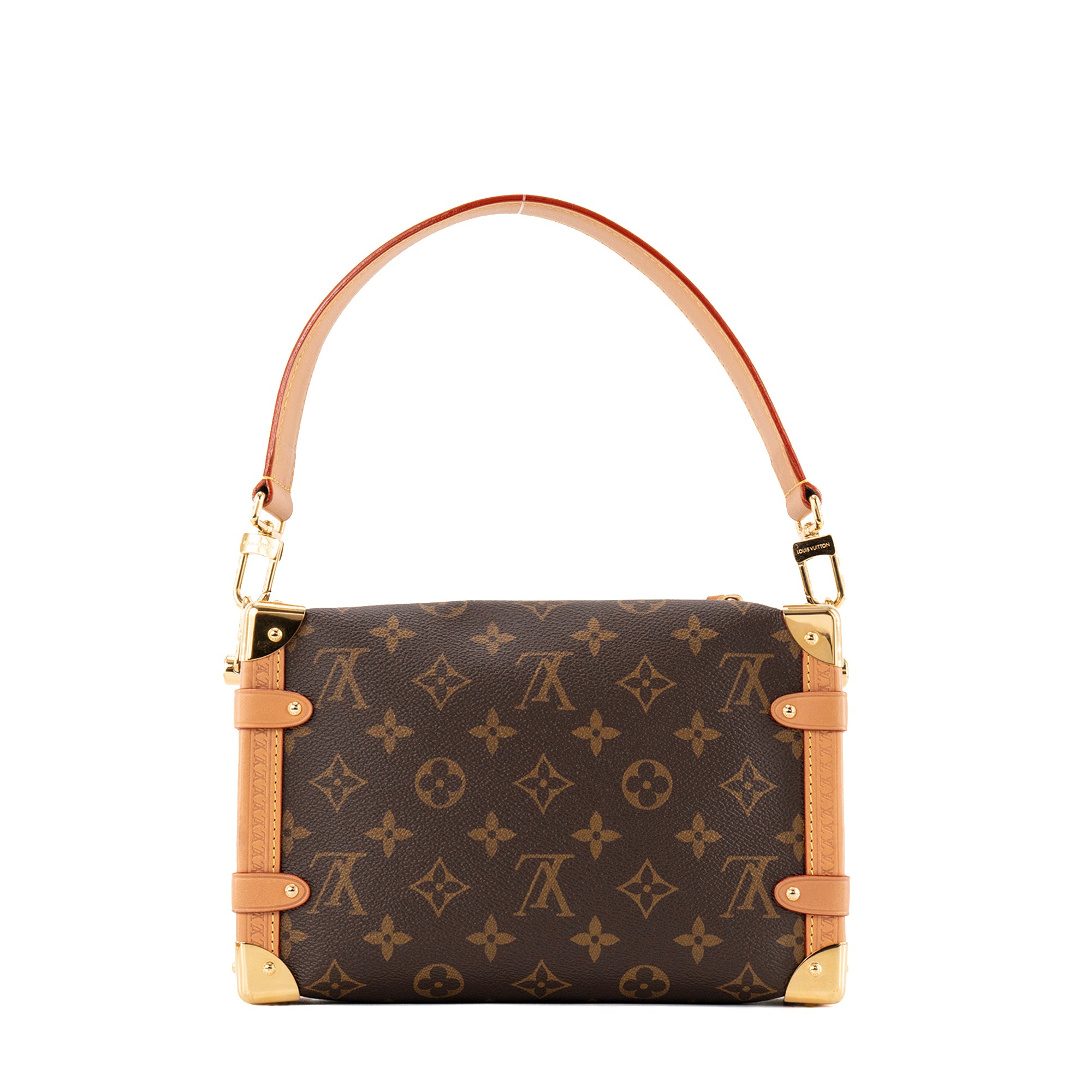 LOUIS VUITTON - Sac à bandoulière Side Trunk MM Louis Vuitton en toile enduite monogrammée marron